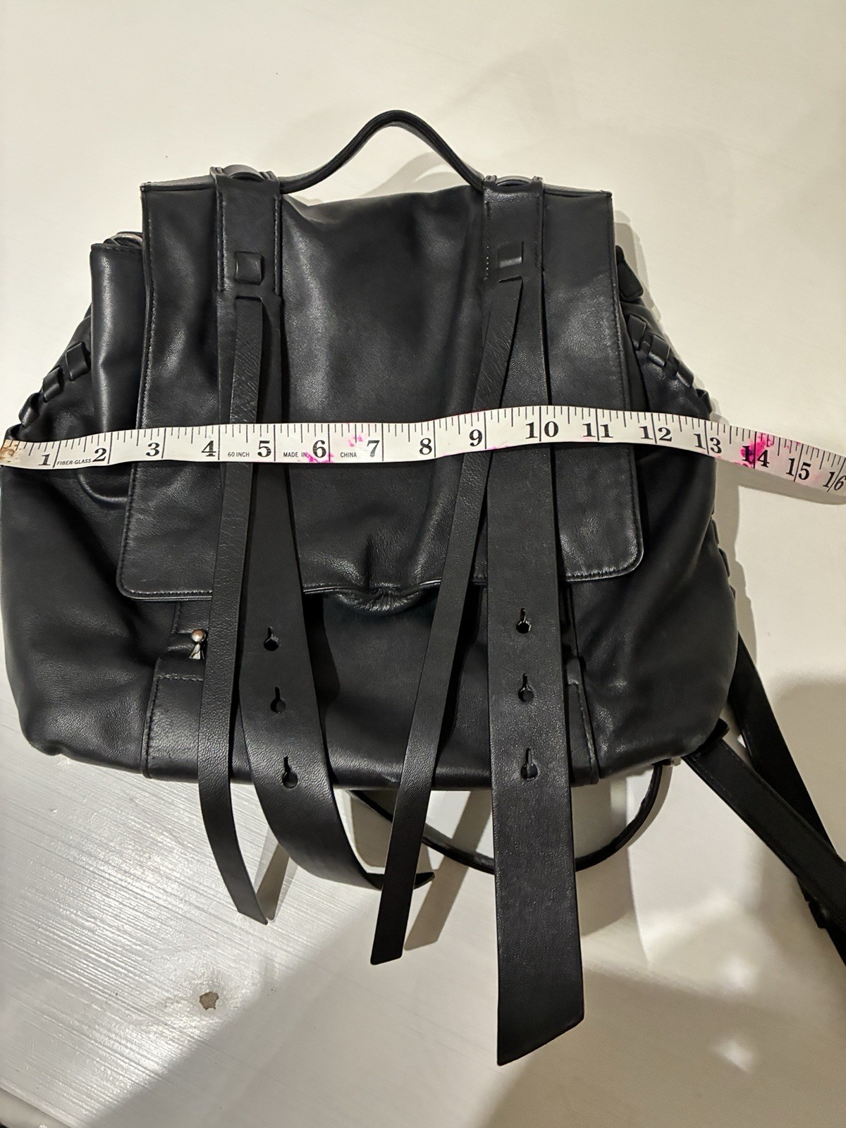 All Saints: Black Leather Backpack | Versatile for All Seasons