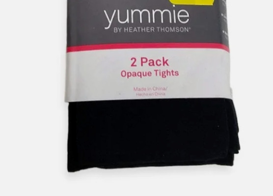 Yummie by Heather Thomson 2 Pack Opaque Tigh(BLACK/HEATHER GRAY L)NWT