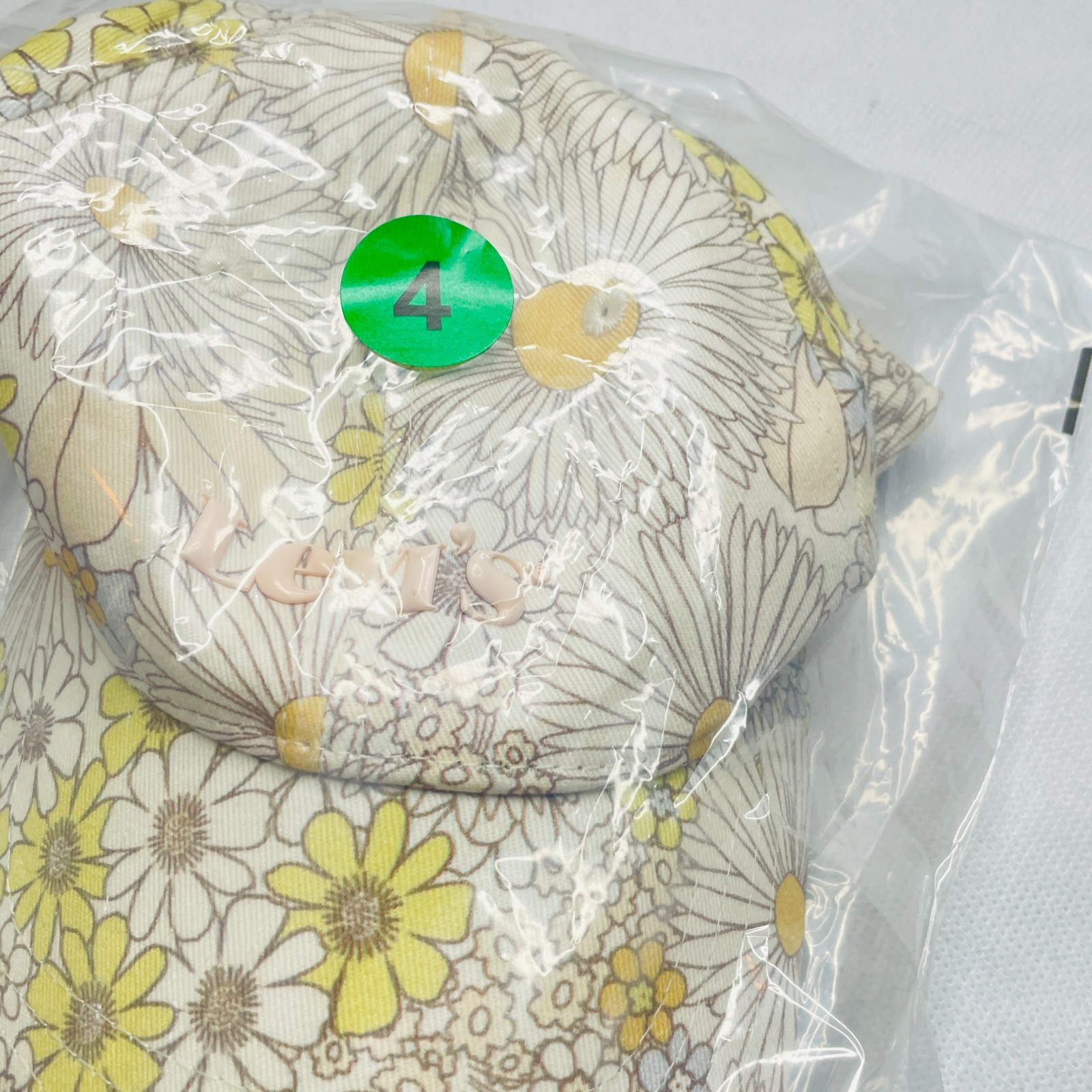 Levi’s Baseball Cap Hat Floral Daisy Print Yellow White Denim Adjustable Strap