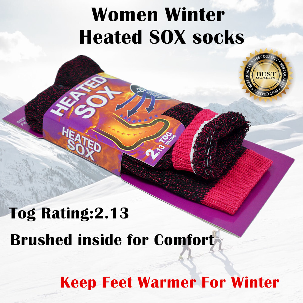 3-12 Pairs Womens Winter Thermal Heavy Duty Heated Sox Insulated Warm Socks 9-11