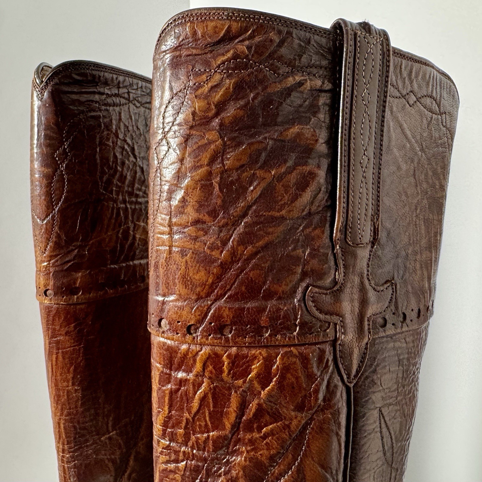 Lucchese 1883 Cutter Bill Cowgirl Boots 6.5A B/O Goat Leather Kennedy Pull On