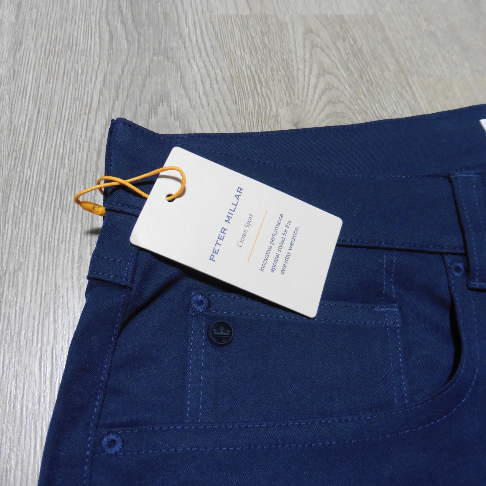 PETER MILLAR Mens 33 X 32 PANTS EB66 NAVY PERFORMANCE GOLF 5-POCKET ME0EB66FB