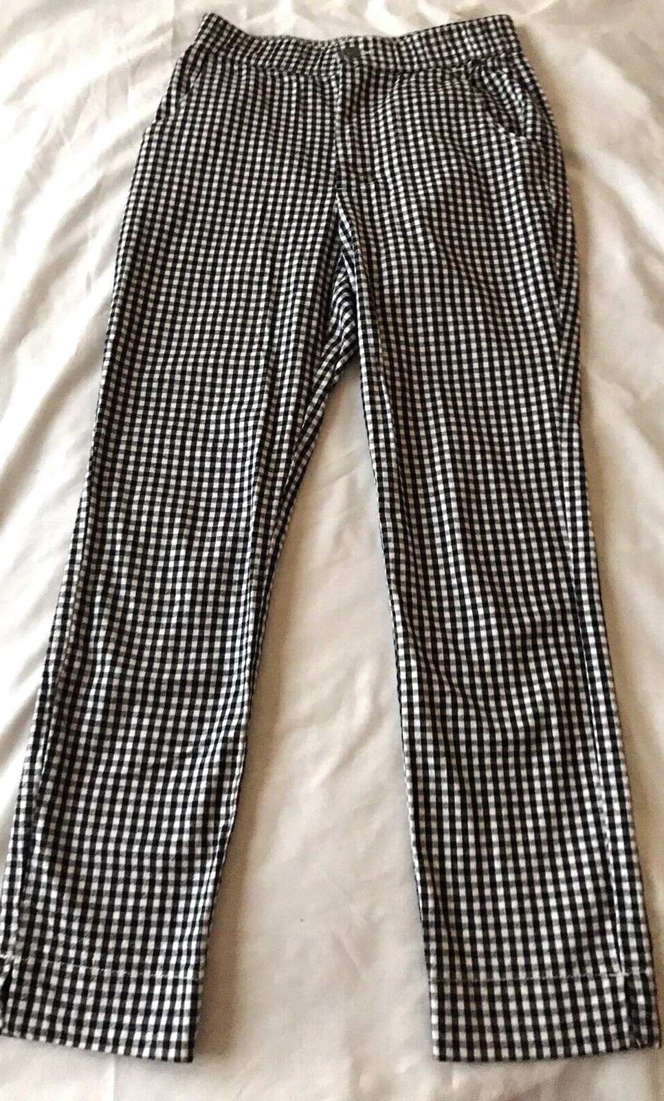 Hollister Black and White Checkered Pants Woman XS