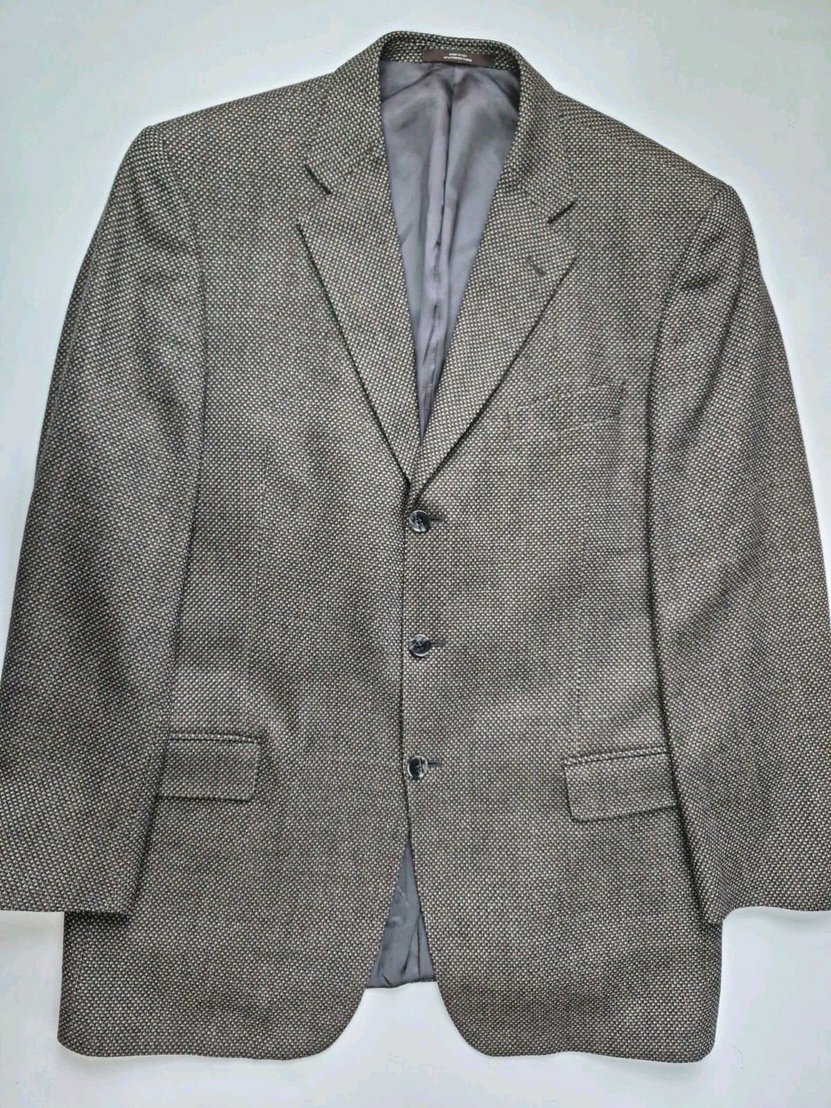 🇺🇸 Joseph Abboud Mens Wool Sports Coat 43L Brown Gray USA 3 Button
