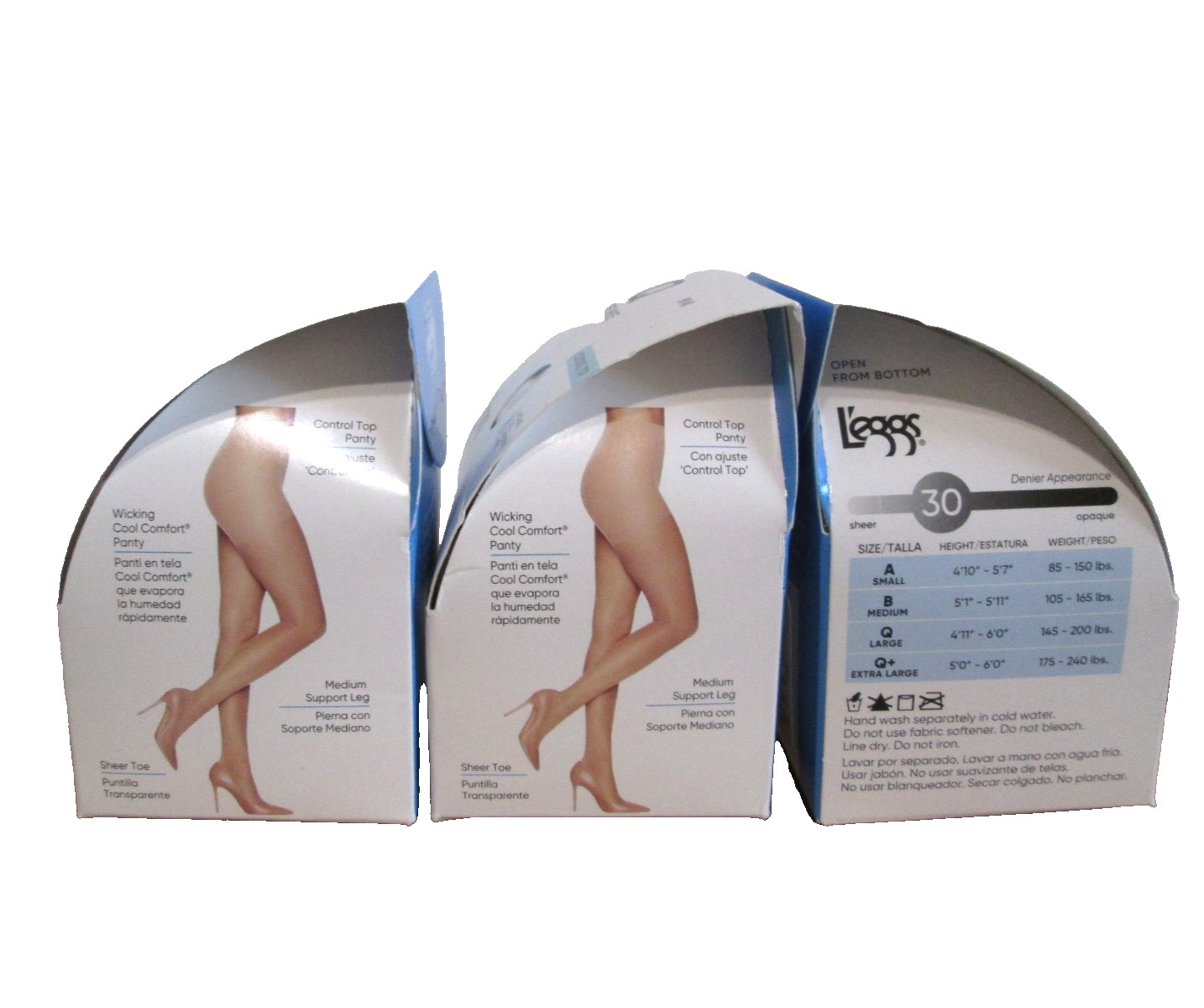 New Women’s 3 Pairs L’eggs Sheer Energy Control Top Off White Tights Pantyhose Q