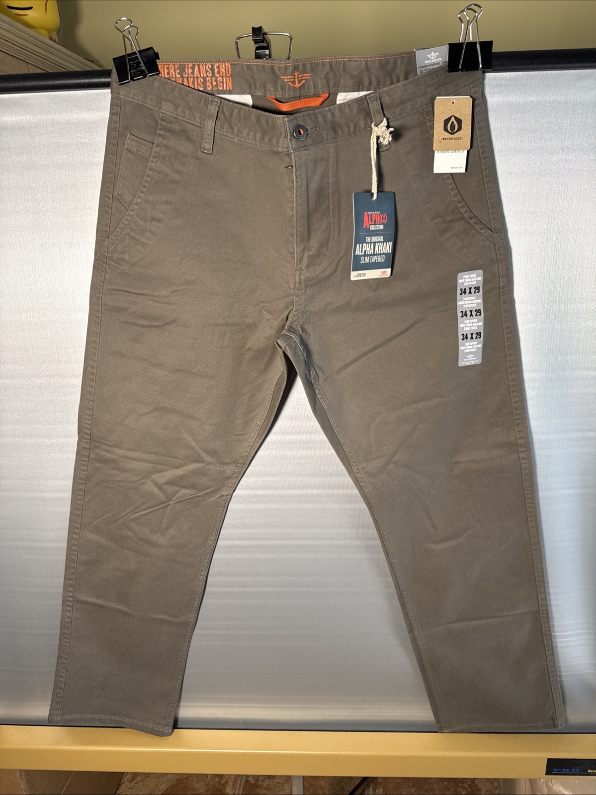 Dockers Alpha Collection The Original Khaki Slim Tapered Stretch Pants 34×29