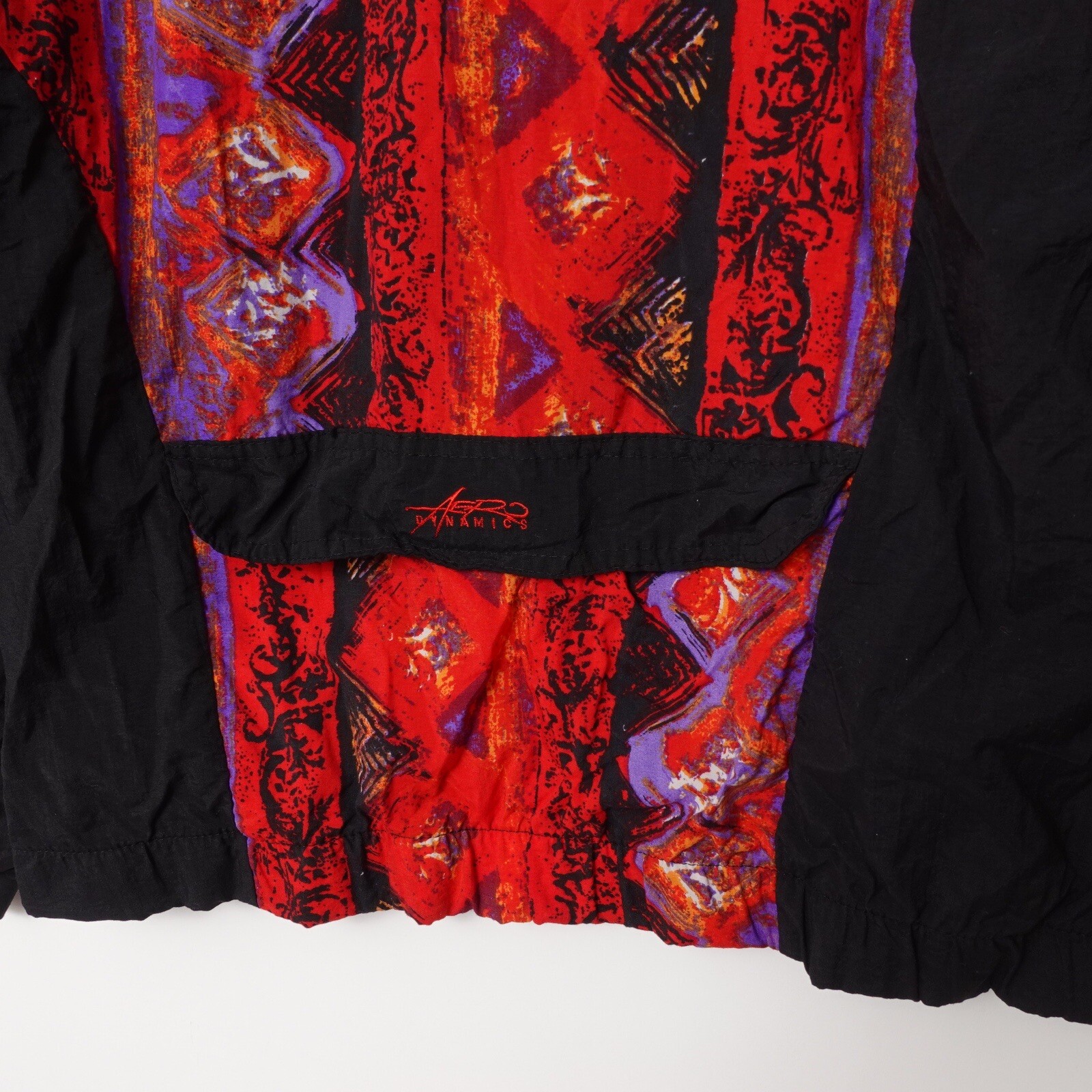 Vintage Womens 80s 90s Bike Cycling Jacket Hooded Windbreaker All Over Print AOP