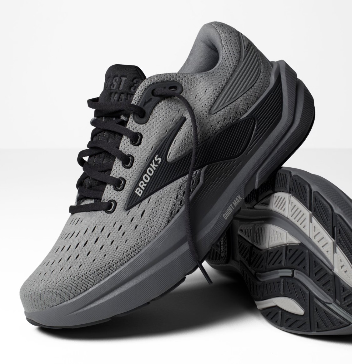 [BIG SALE] Brooks Ghost Max 3 Men’s Running Shoes Primer Grey Ebony Wide 2E
