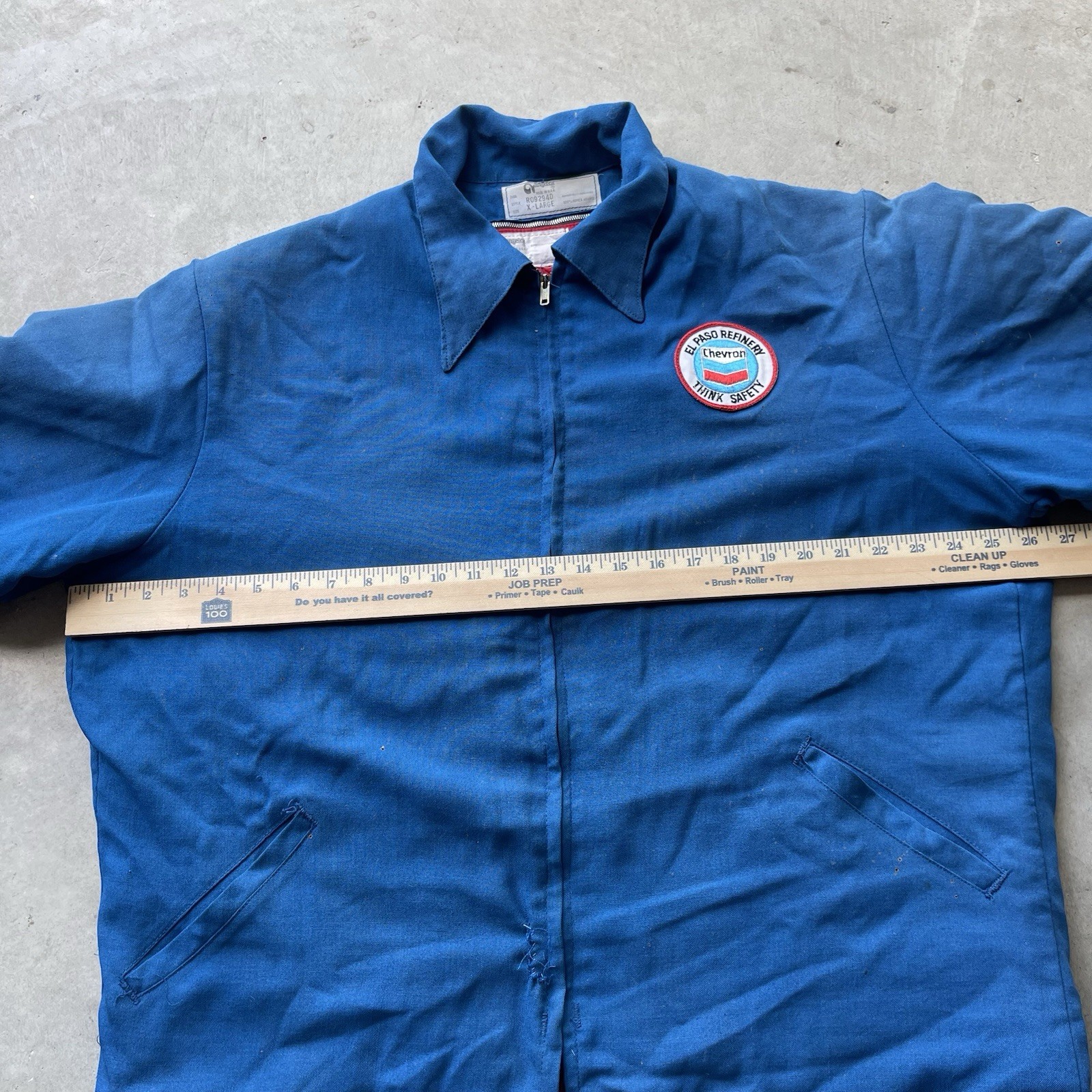 Vintage 50s Stencil Texaco Workwear Jacket Mechanic Quilted Red Lined Boxy XL