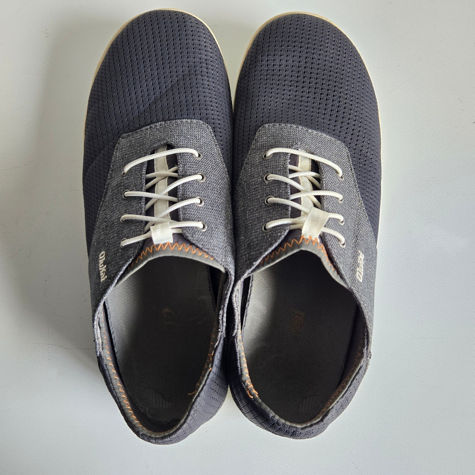 OluKai Nohea Moku Mens 10.5 Charcoal Dark Shadow Boat Shoes Sneakers 10283-6C6C