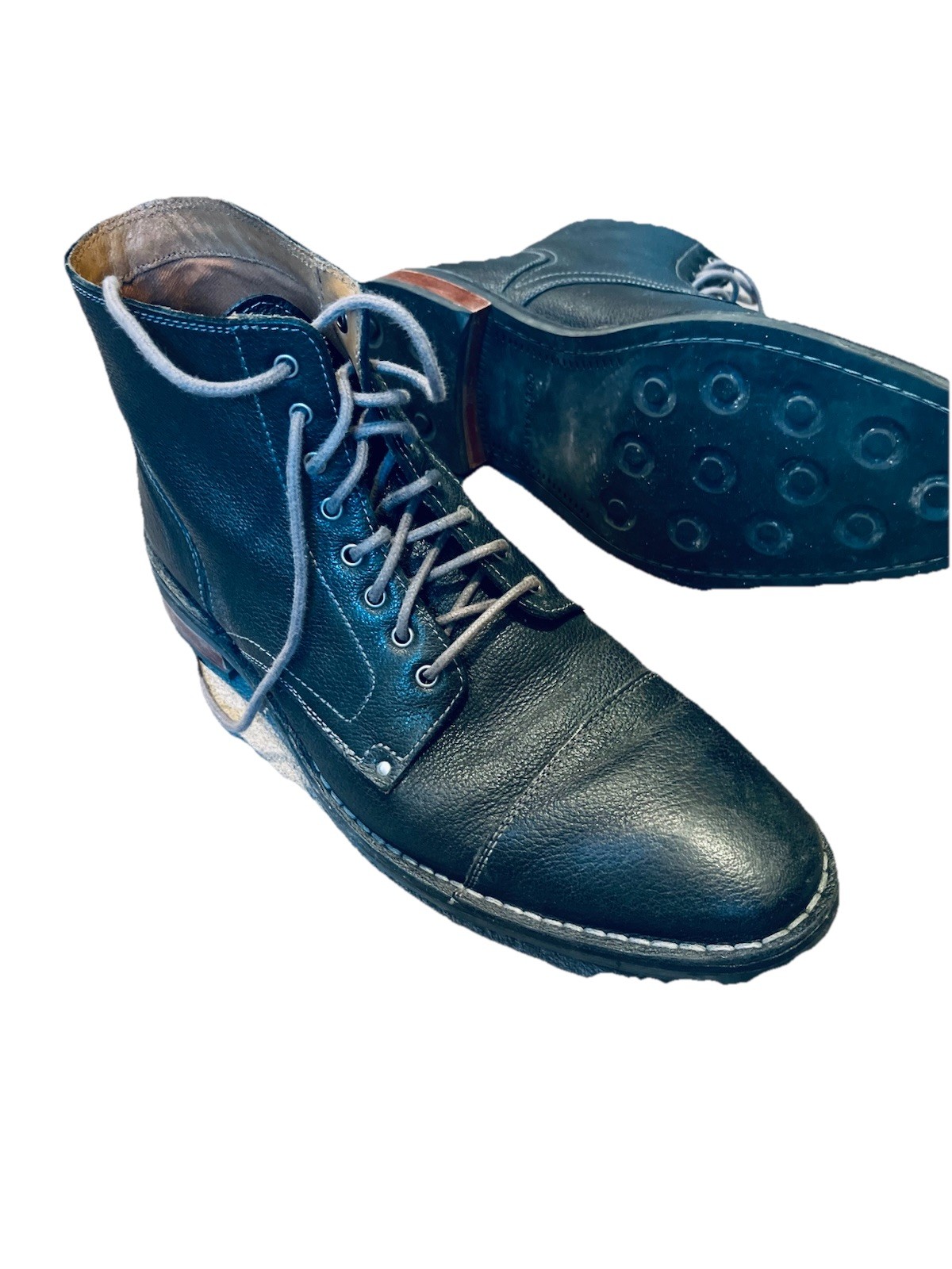 Cole Haan Men’s Black Leather Lace-Up Ankle Boots Yellowstone Cowboy Mens US 12