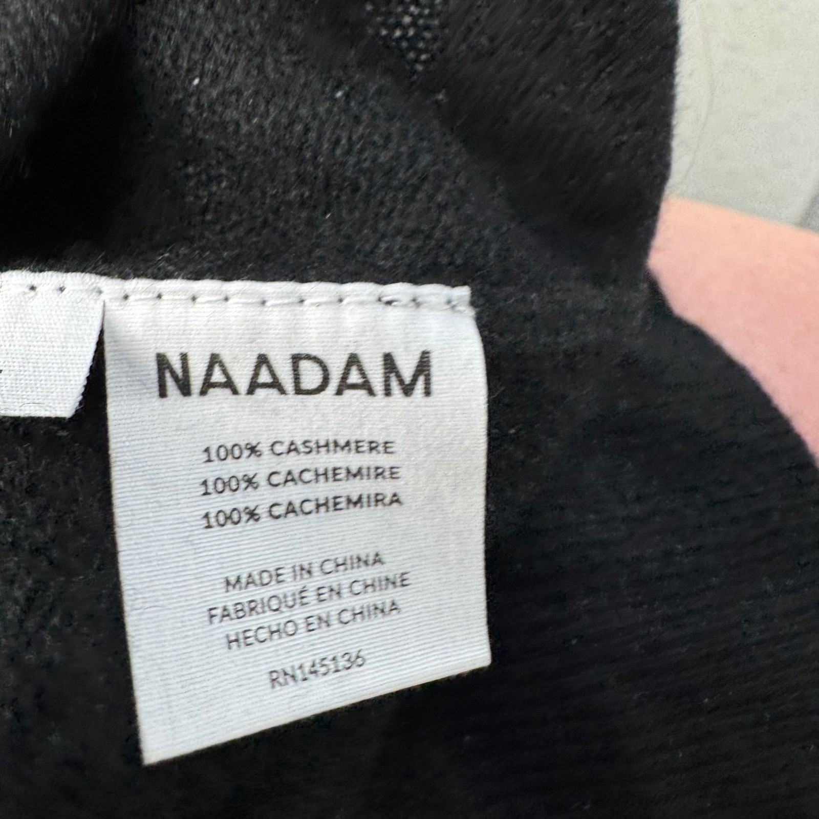 Naadam Cashmere Sweater Womens Large Black Long Sleeve Crew Neck Quiet Luxury