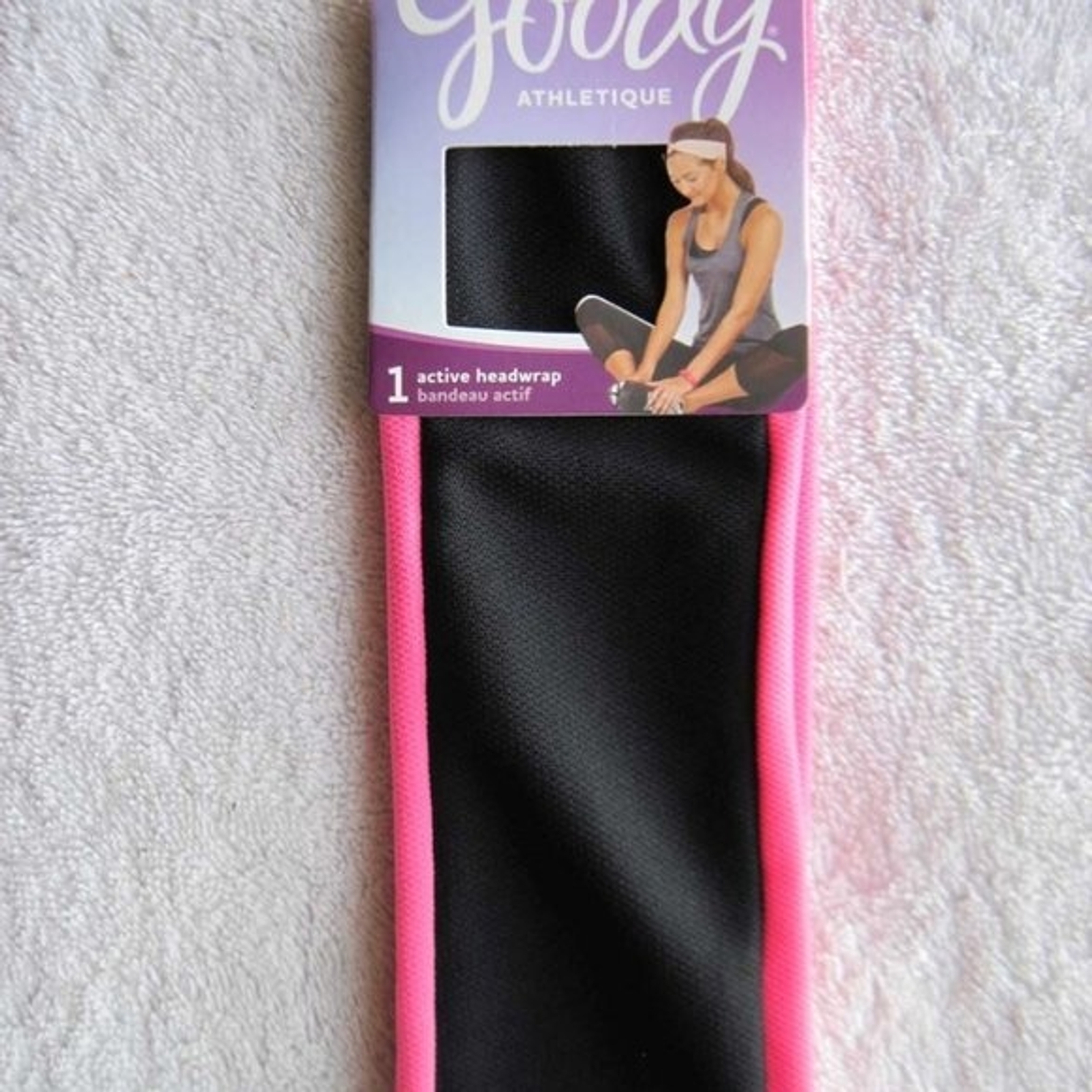 Goody Athletique Soft Wide Fabric Active Headwrap Headband Workout Band Black