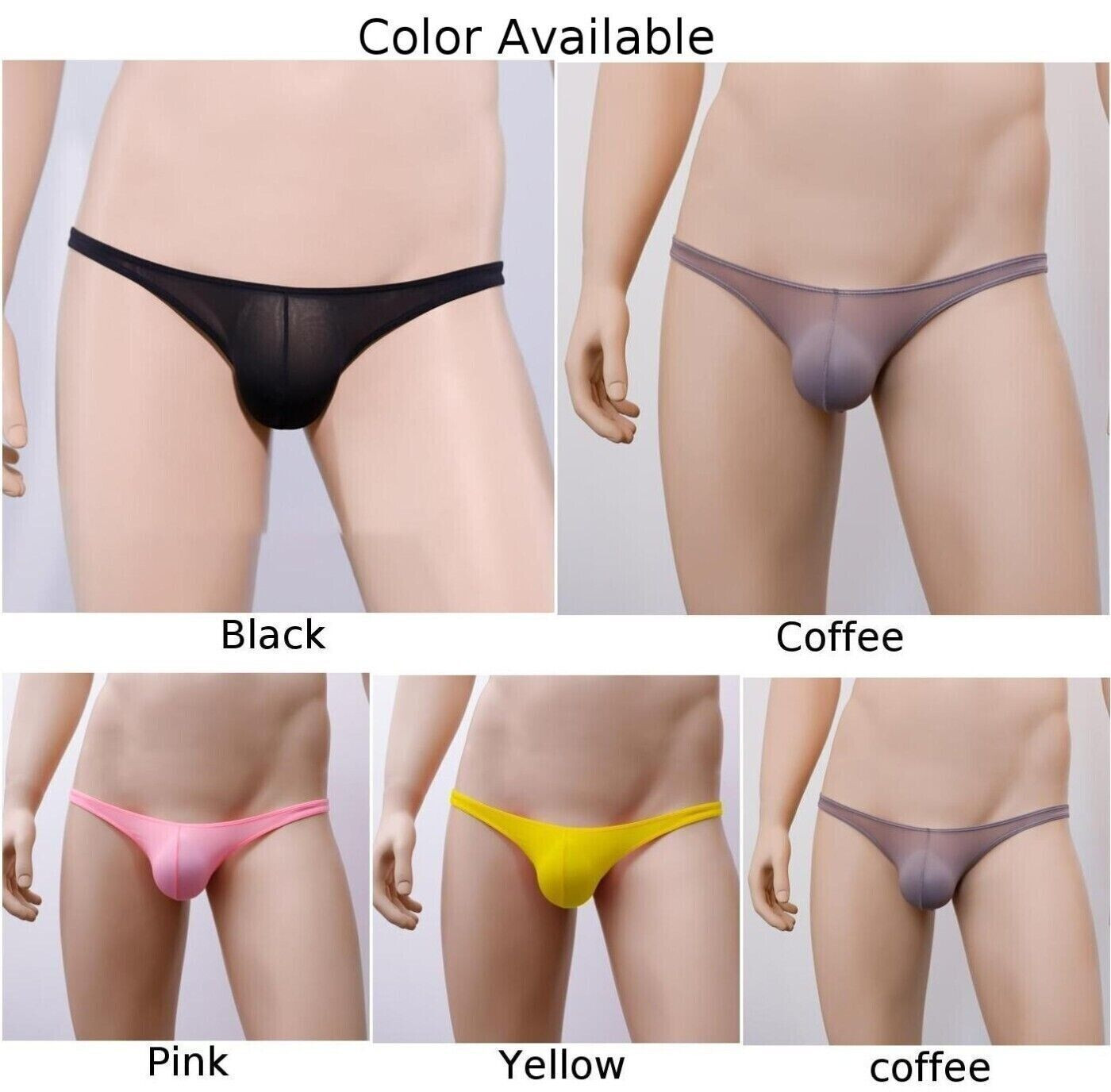 USA SELLER LOT OF (2) MENS SEXY LOW RISE SEE-THRU THONGS (WAIST 28-30)