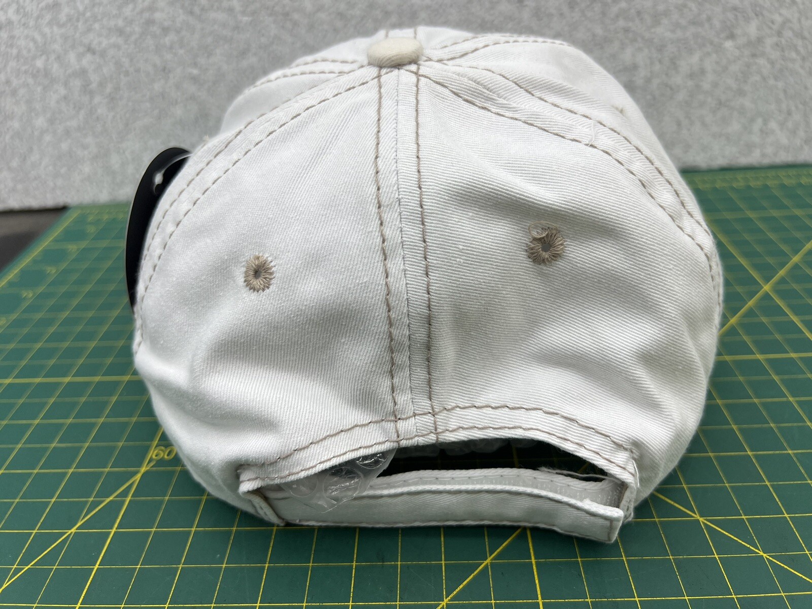 Greg Norman Beige w/ Tan Stitching Embroidered Shark Logo Golf Hat Cap – New!