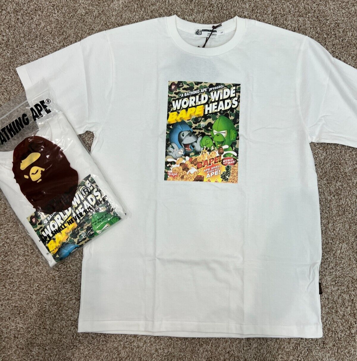EXCLUSIVE BAPE HEADS FLYER TEE MENS MULTIPLE SIZES