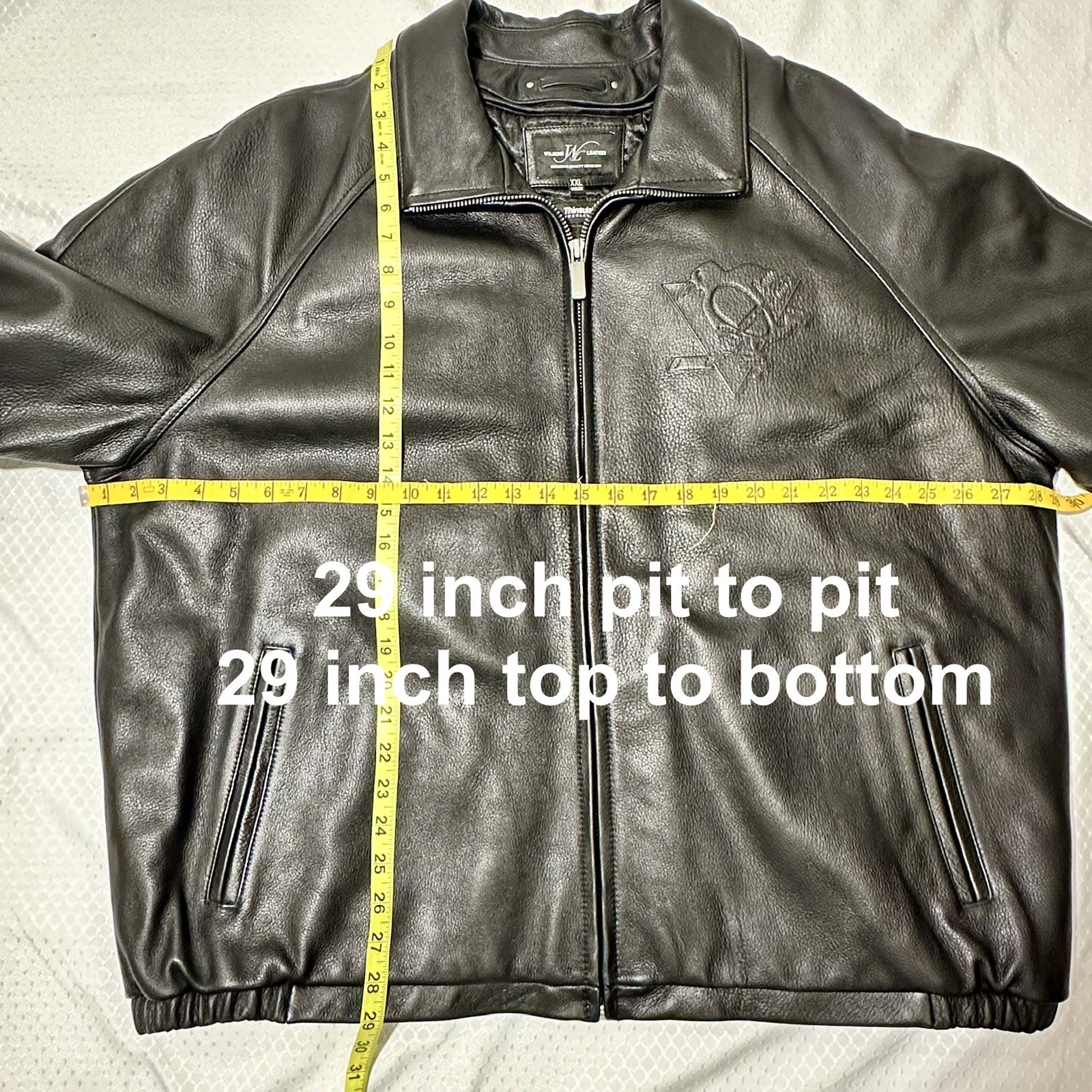 Pittsburgh Penguins Wilsons Leather Zip Jacket, Men’s XXL, Thinsulate Insulated