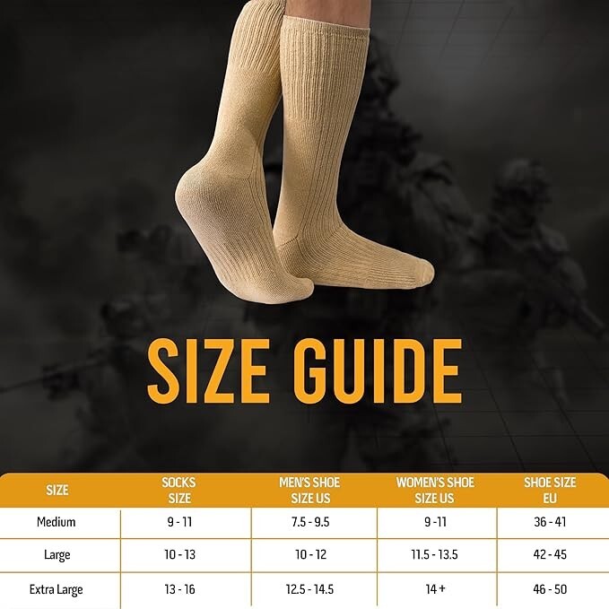 6-12 Pairs Men’s Army Military Boot Socks Combat Trekking Hiking Size 10-13