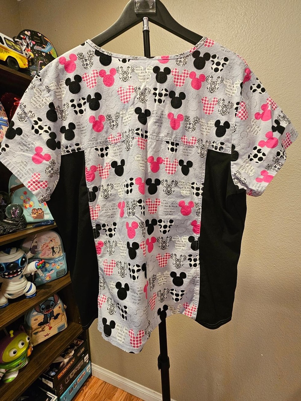 Mickey Head Short Sleeve Scrub Top