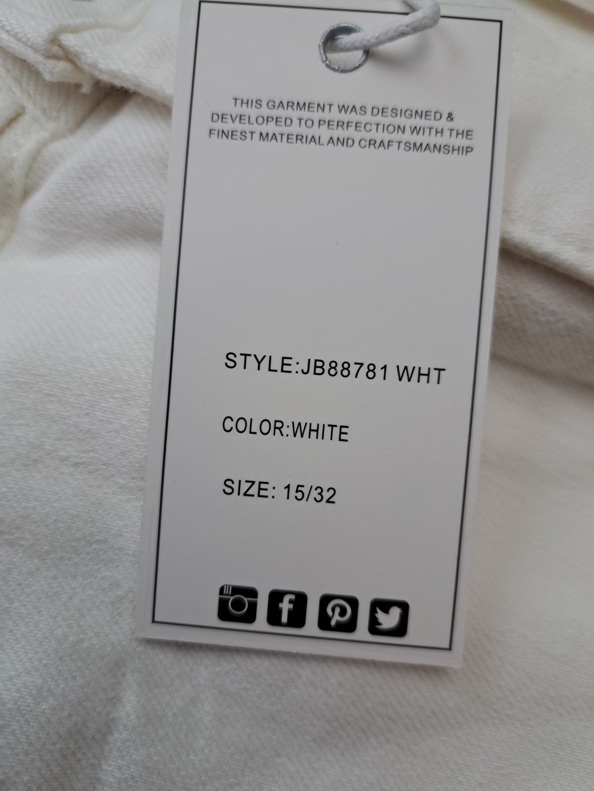 Judy Blue Women’s High‑Rise Braided Waistband White Wide Leg Jeans, Size 15/32
