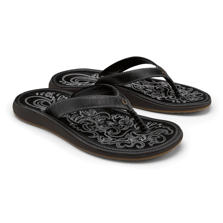 👸OLUKAI Paniolo Women’s Premium Leather Sandals, Versatile & Unique Flip-Flop