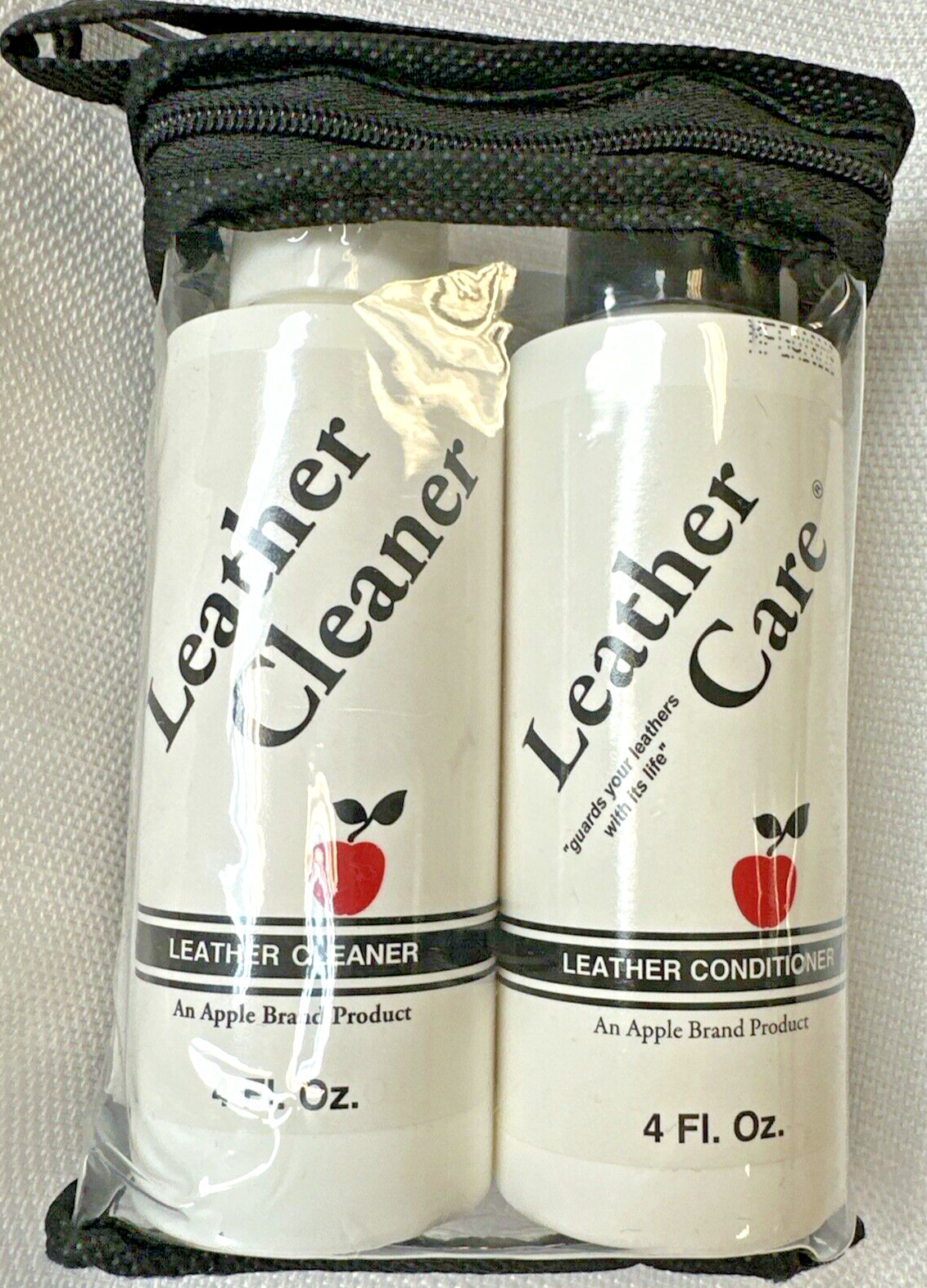 Apple Brand Leather Care Kit 4 oz Cleaner & 4 oz Conditioner + Cleaning Cloth