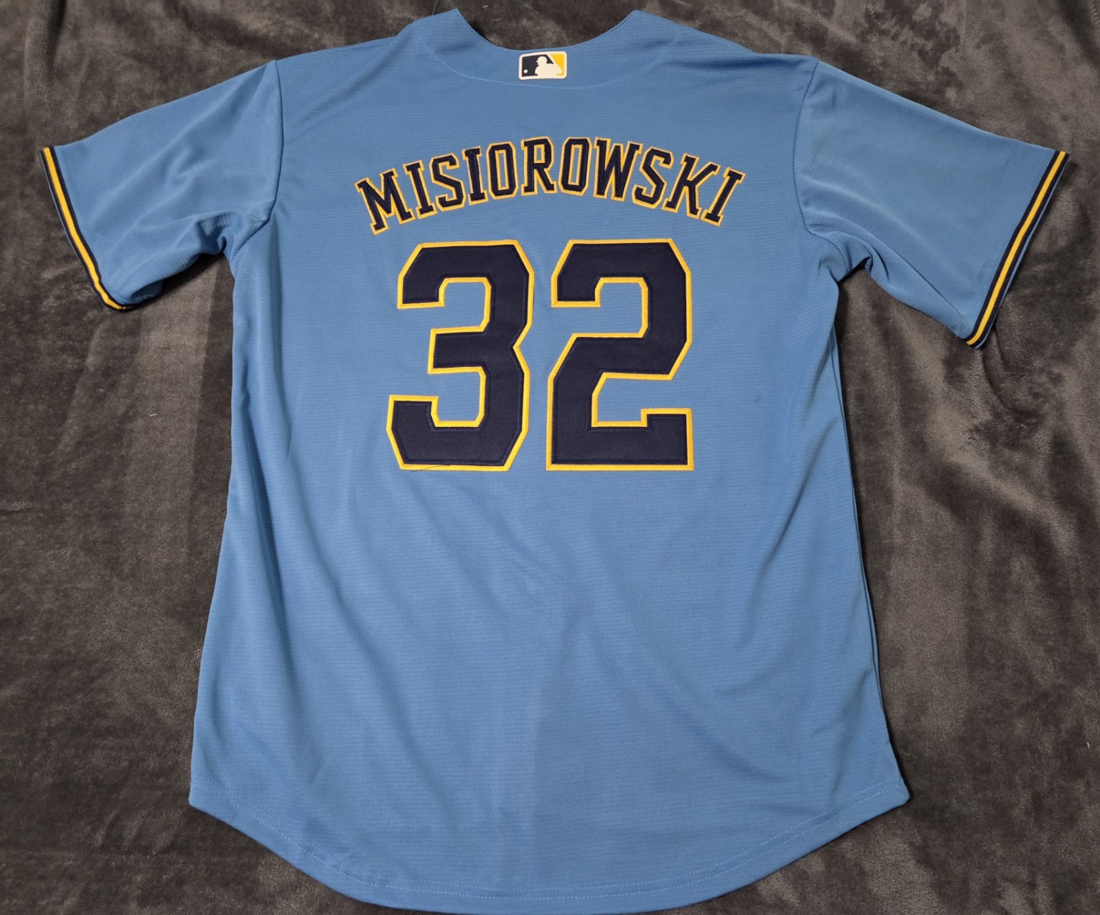 Fast Free Shipping XXXL 3X Jacob Misiorowski Milwaukee Brewers Stitched Jersey