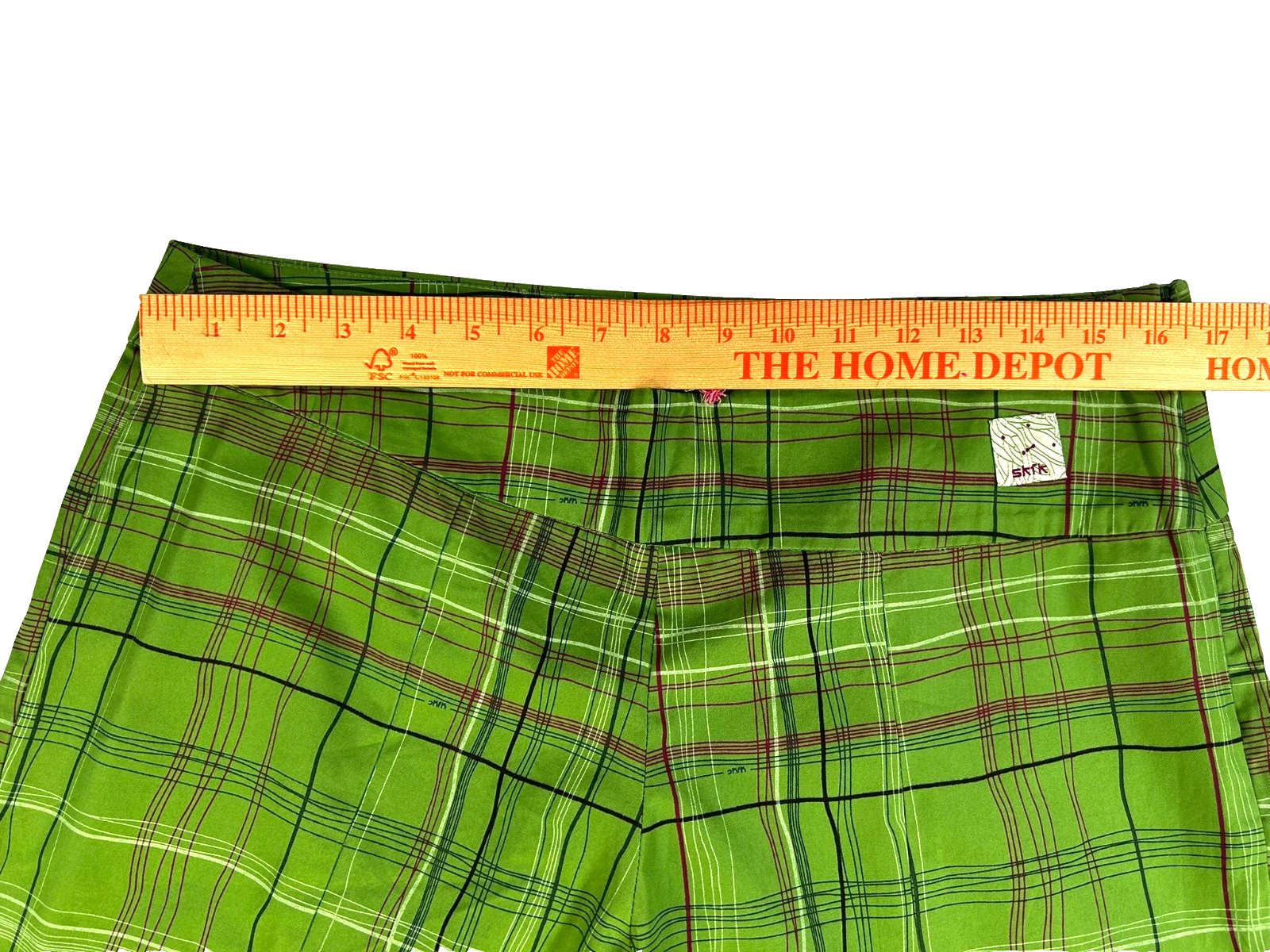 Skunk Funk Elisenda Womens Green Bermuda Plaid Knicker Pants Size 5 NWT Side Zip