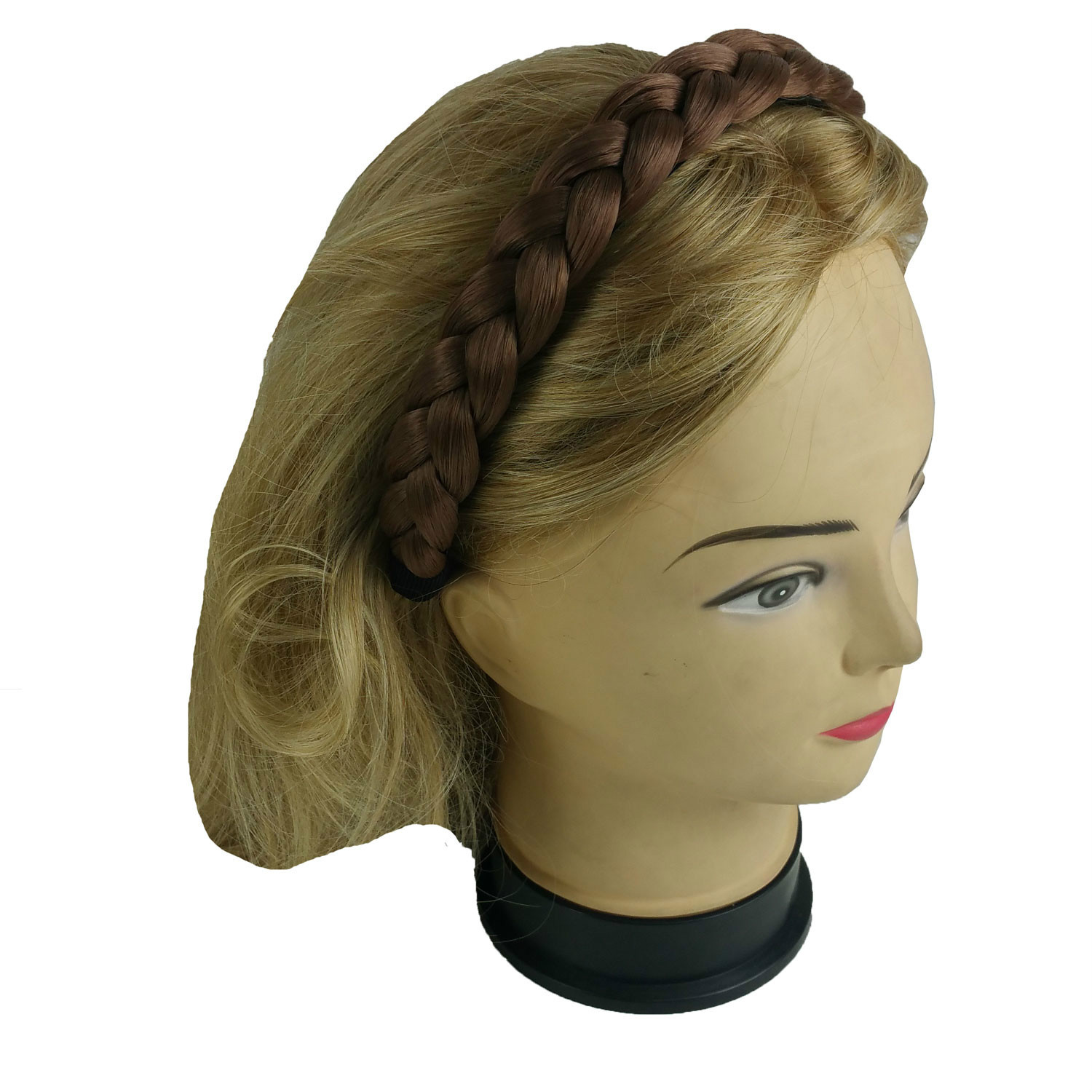 2 pcs Hair Headband Braided Plaited Headband Synthetic Hairband for Women Girls