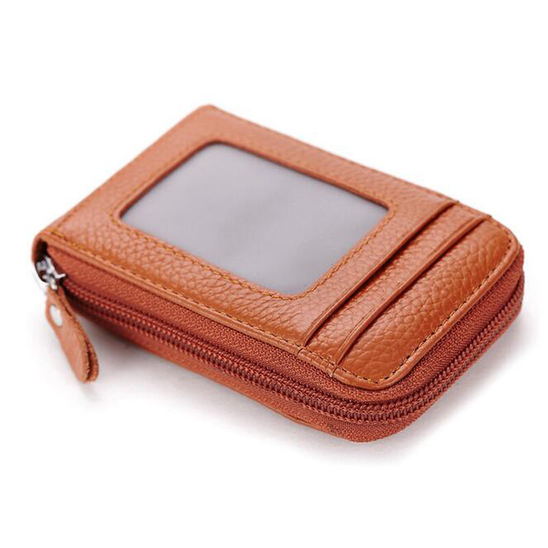 Men Wallet Card Holder Leather RFID Blocking Slim Credit Money Clip Zipper Purse