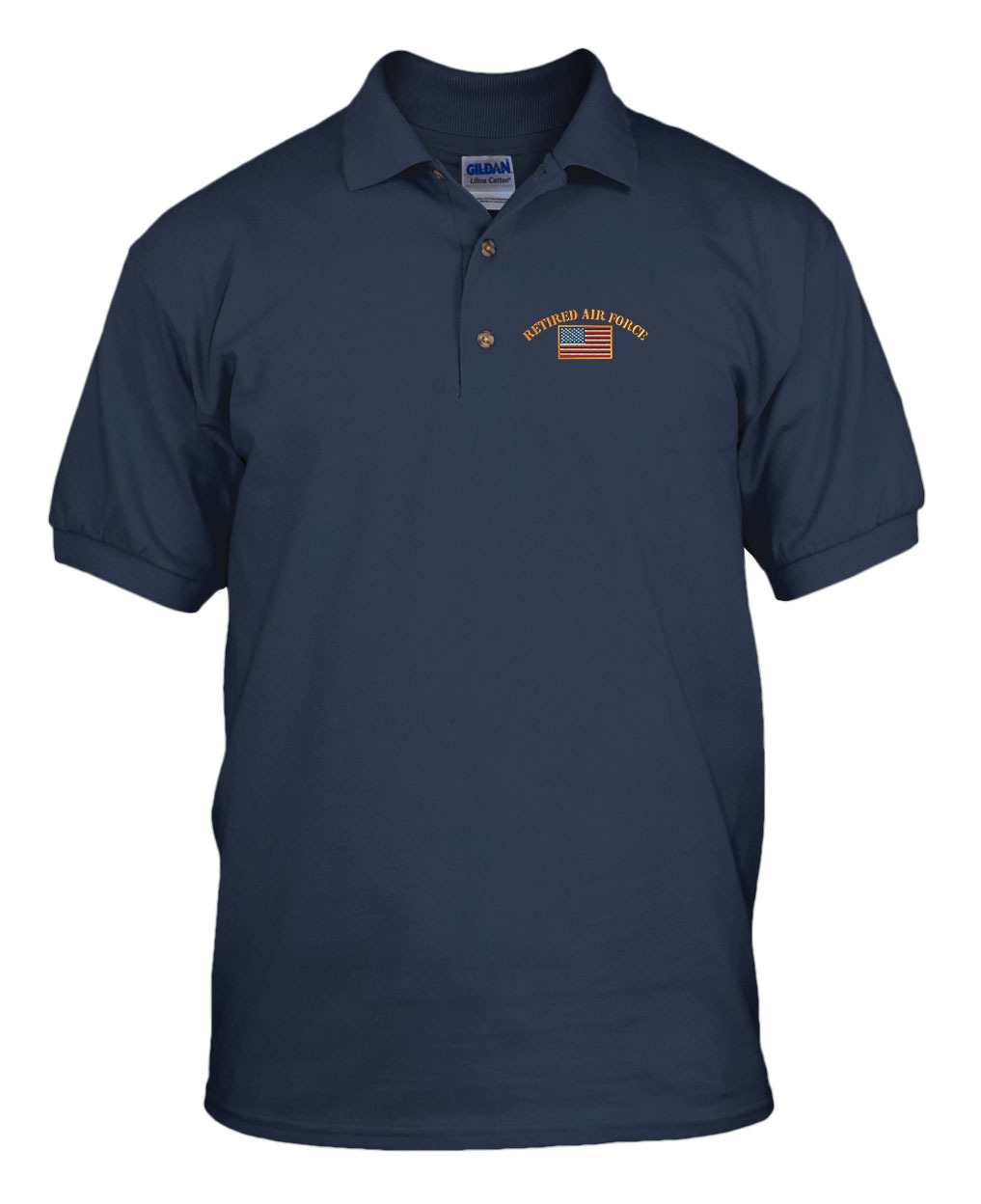 RETIRED AIR FORCE MILITARY Embroidery Embroidered Golf Polo Shirt