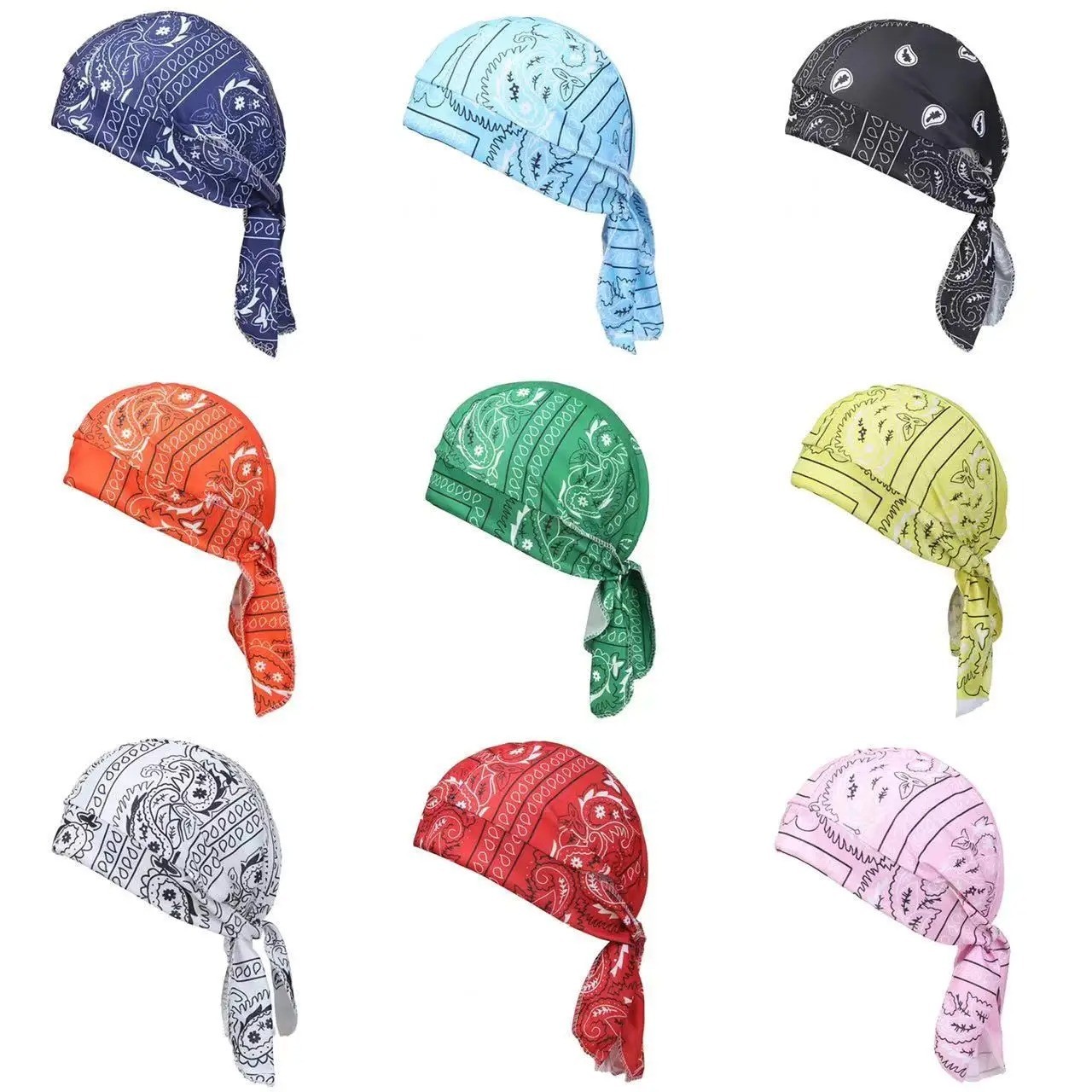 Elastic Motorcycle Wrap Biker Du Bandana Paisley Doo Rag Head Skull Cap Durag US