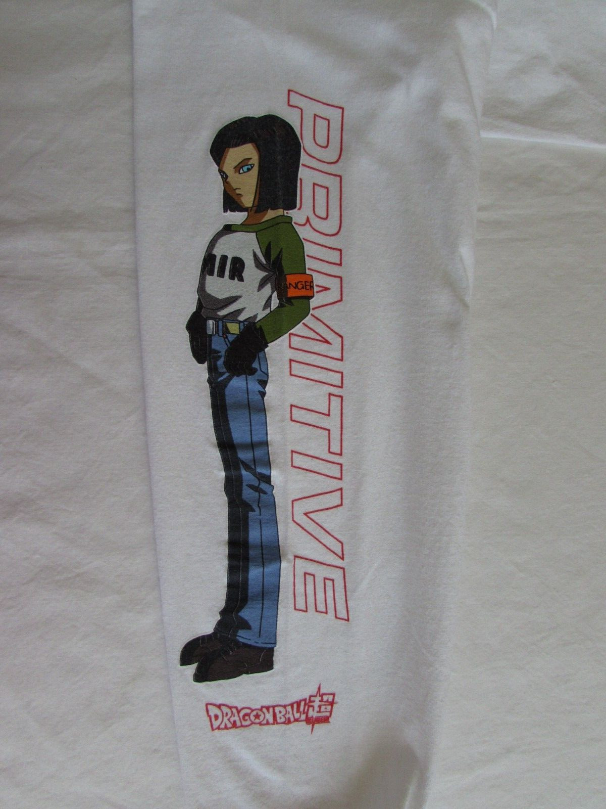 Dragon Ball Super Primitive Shirt Men White Long Sleeve Shrink After Washed Sz S