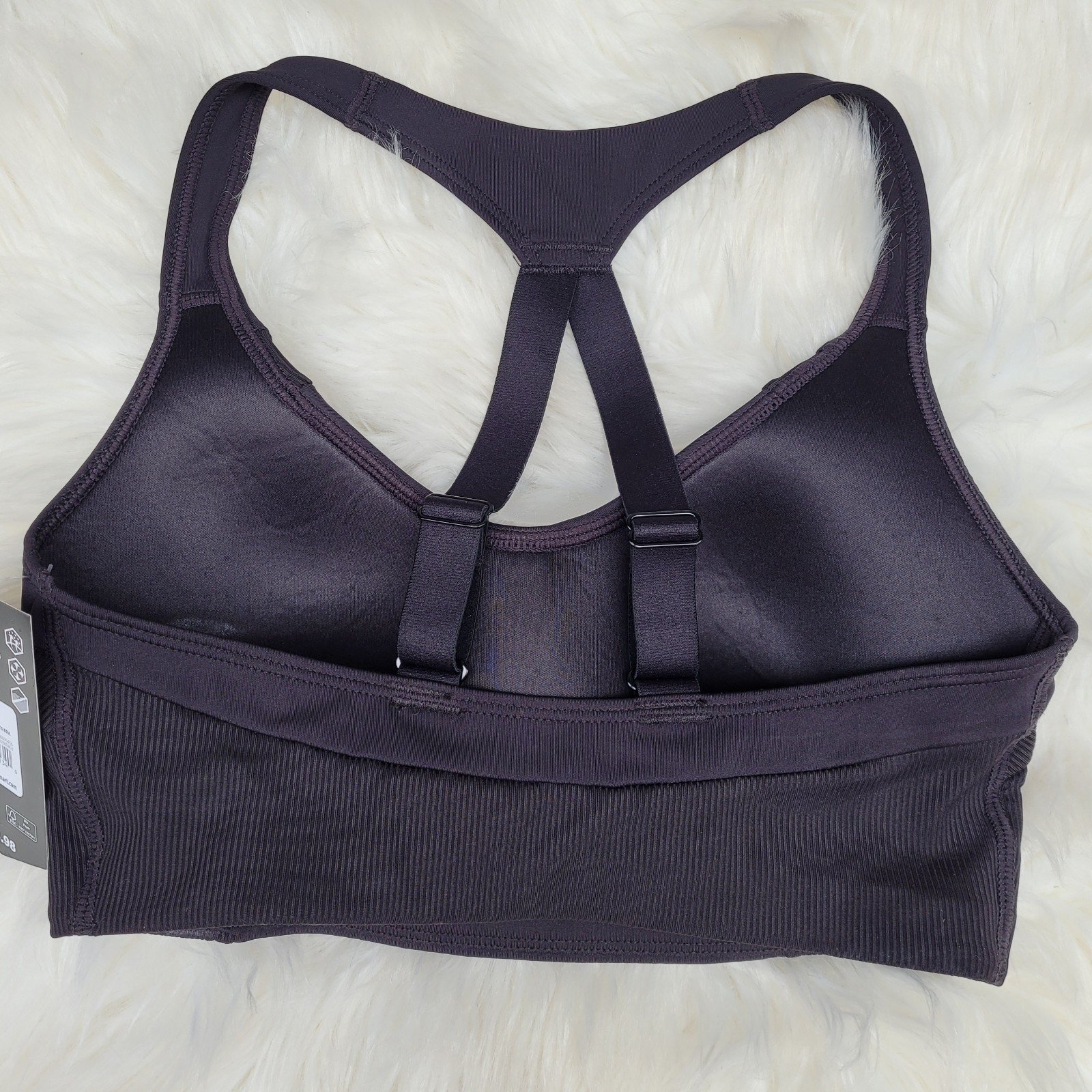 Avia Split Racerback Black Sports Bra Athletic Adjustable Straps Women’s Medium