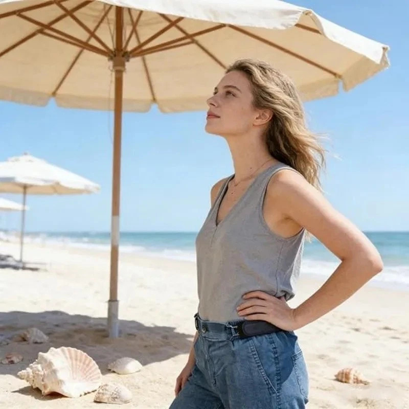 2PCS Tactical Metal Hook Elastic Belt Buckle-Less Invisible Waist Belt Closure