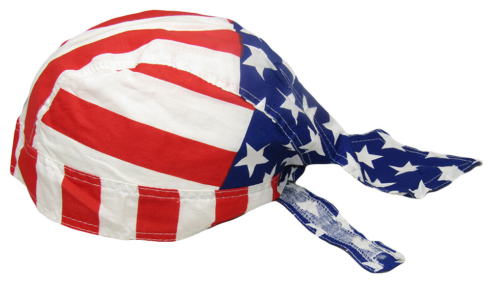 USA US Stars & Stripes Printed Red/White/Blue Do Rag Doo Rag Skull Cap Head Wrap