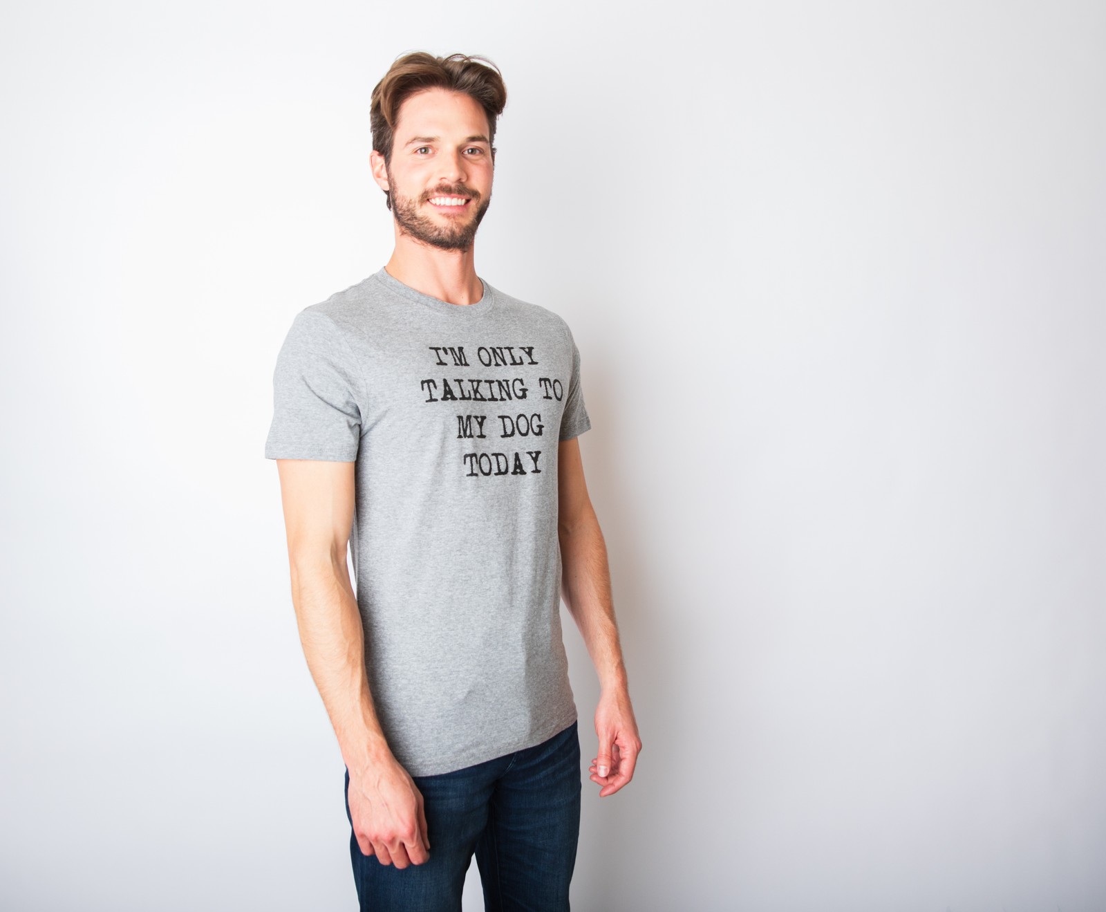 Mens I’m Only Talking to My Dog Today Funny Shirts Dog Lovers Novelty Cool T