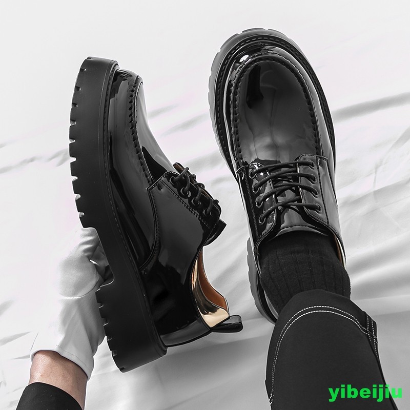 Mens Evening Lace Up Patent Leather Round Toe Derby Evening Shoes Oxford Man New