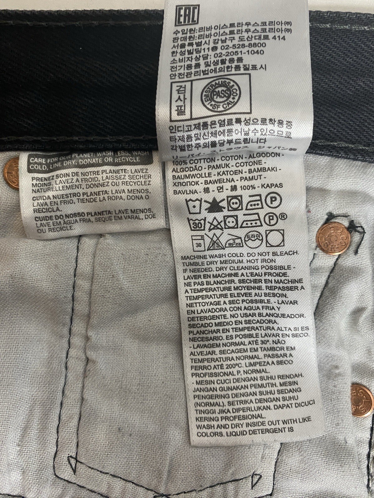 Levis 501 Jeans Mens Size 28×30 Black Original Fit Straight