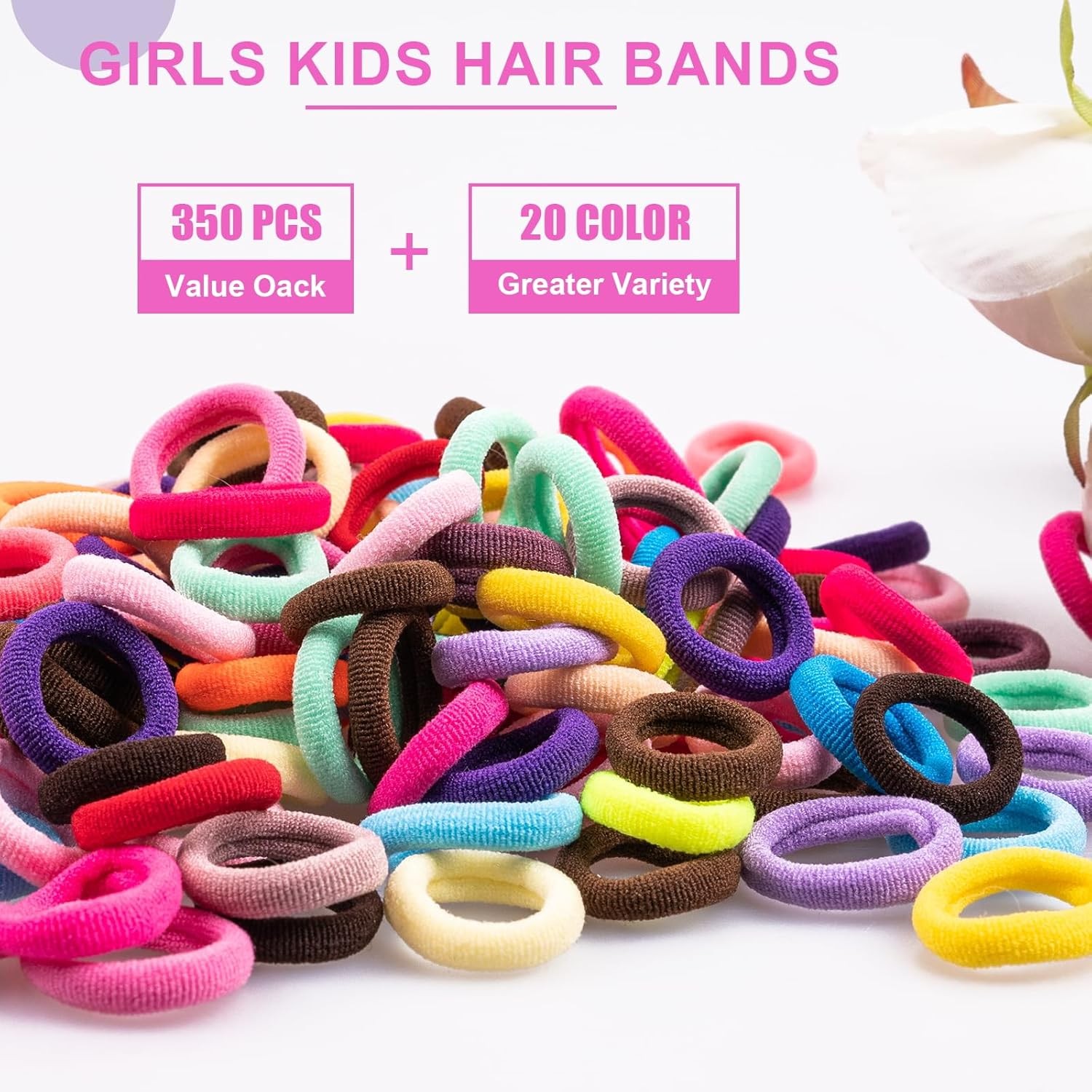 400 PCS Multicolor Cotton Hair Ties Small Baby Hair Ties for Kids and Girls