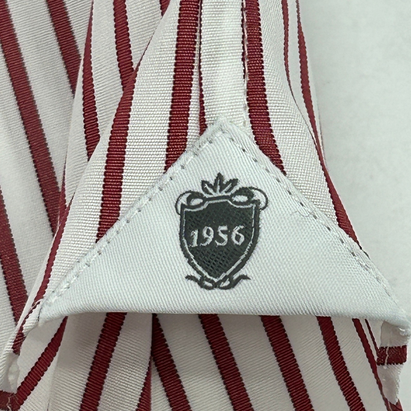 Cordone Fatto A Mano Italy Dress Shirt Men’s Size 18/45 Red White Stripes