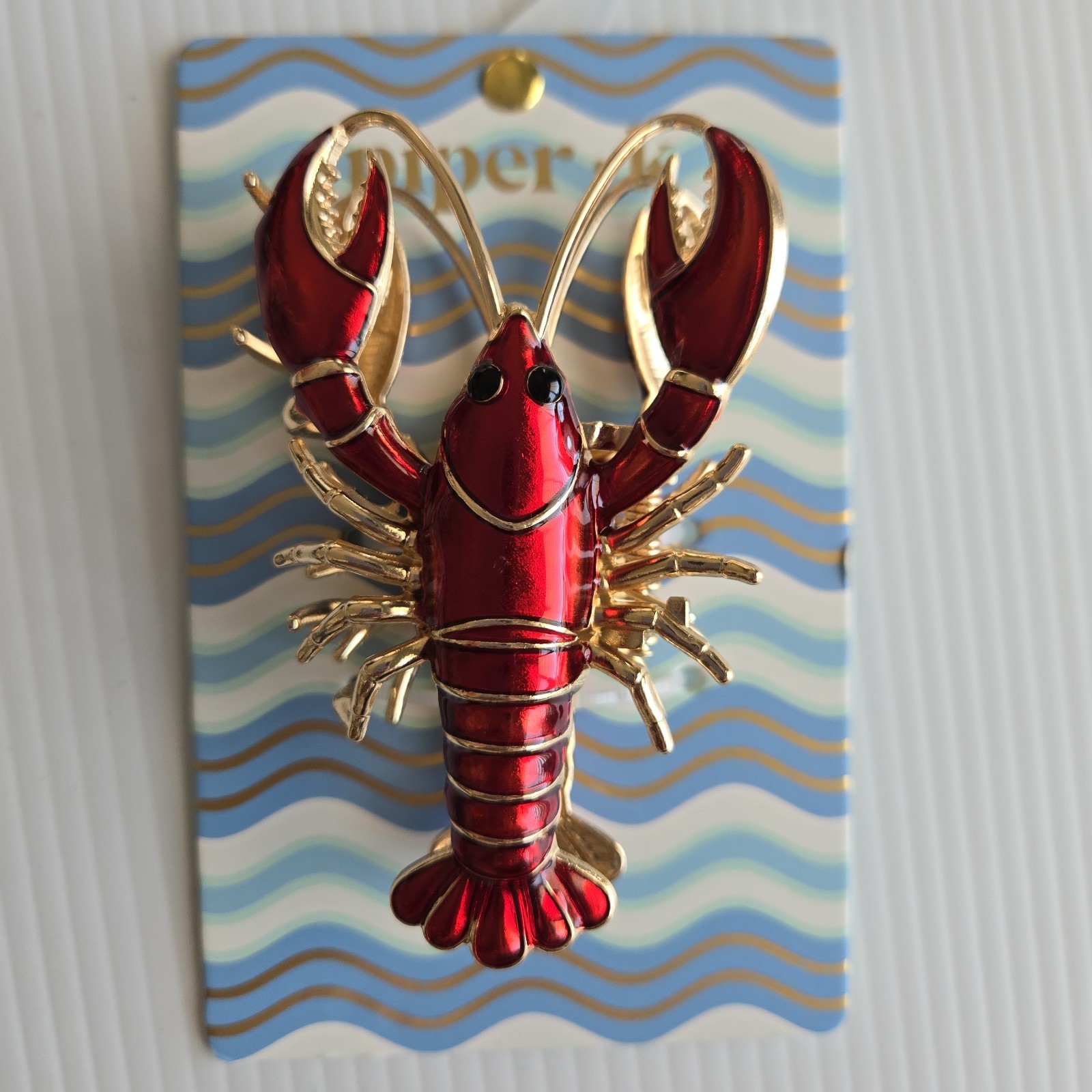 Piper K Red & Gold Lobster Claw Gold Claw Hair Clip New Statement Piece NEW