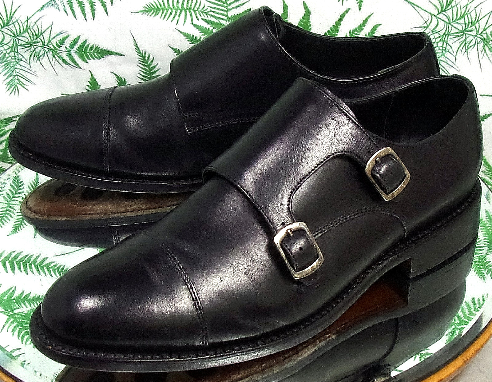 THURSDAY BOOT CO SAINT BLACK LEATHER DOUBLE MONK STRAP DRESS SHOES MENS SZ 8.5