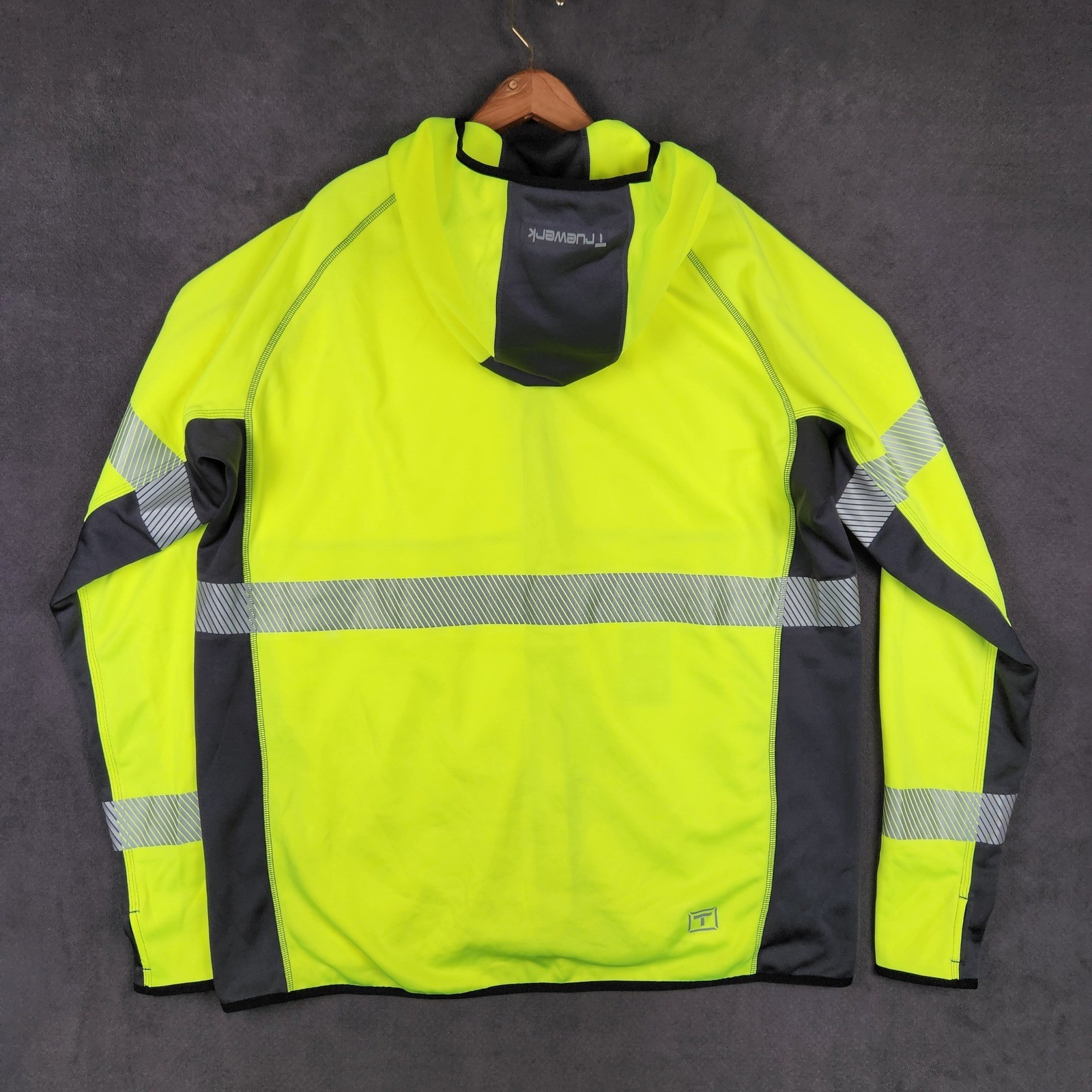 Truewerk T2 Fleece Werkhoody Mens 3XL Hi-Vis Yellow Gray Reflective Full Zip NEW