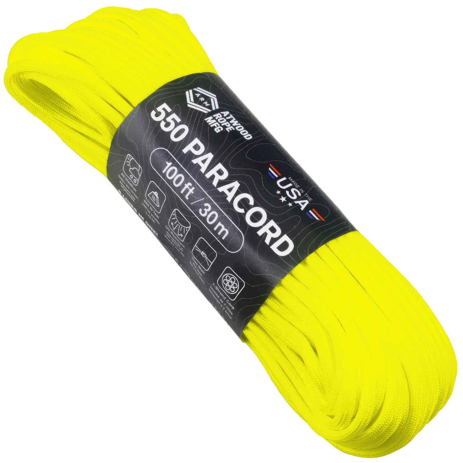 Pair of Shoelaces 550 Paracord 4mm Type III 7Strand ATWOOD USA 40+ colours