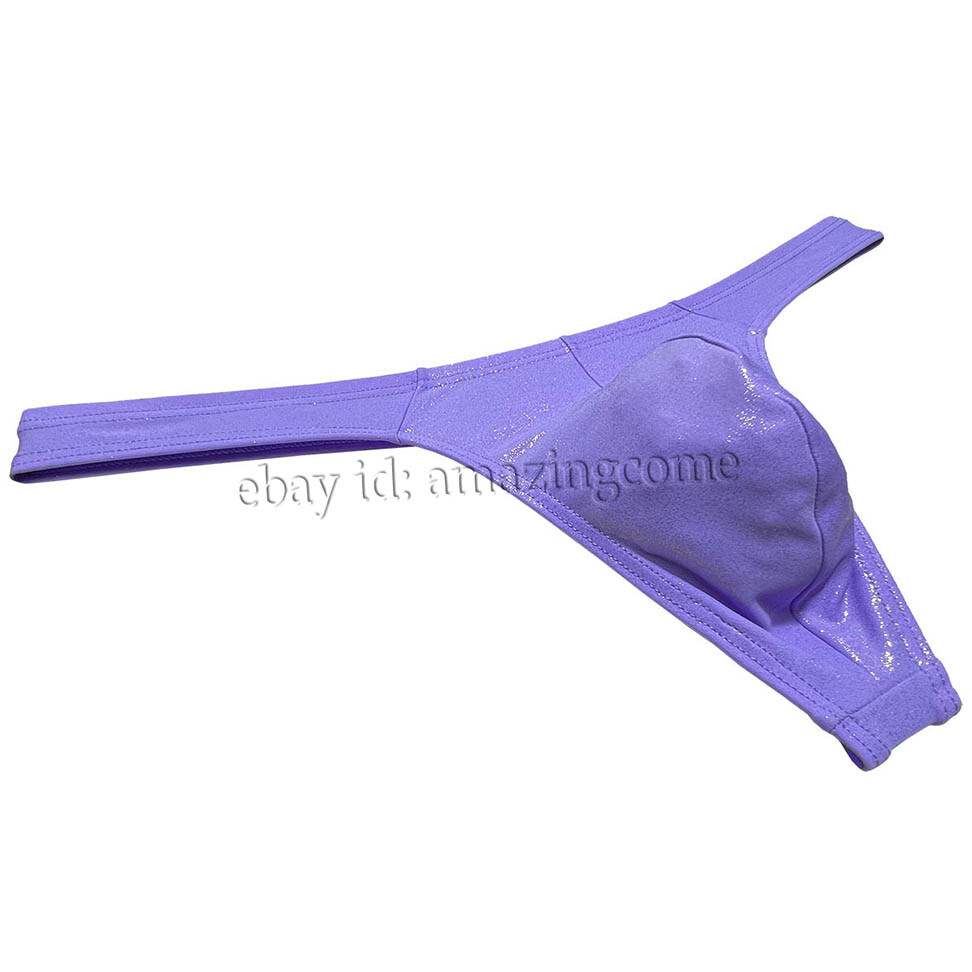 Men Gloss Bikini Thong Underwear Classics T-back Elastic Bulge Pouch Underpants