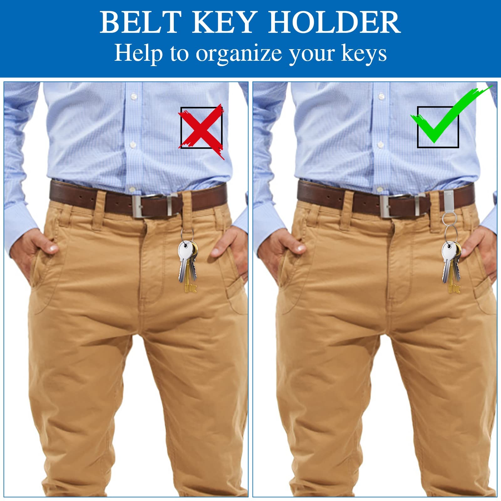 4 Pcs Metal Belt Key Clips Key Holder Clip Keychain for Home Office Supplies