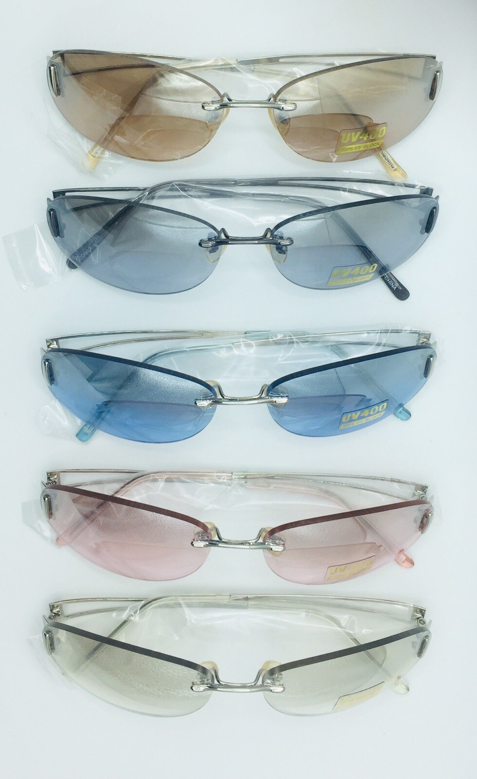 One SUNGLASSES UV400 100%UV Block Silver Metal Frame+Lens Different Color (M26)