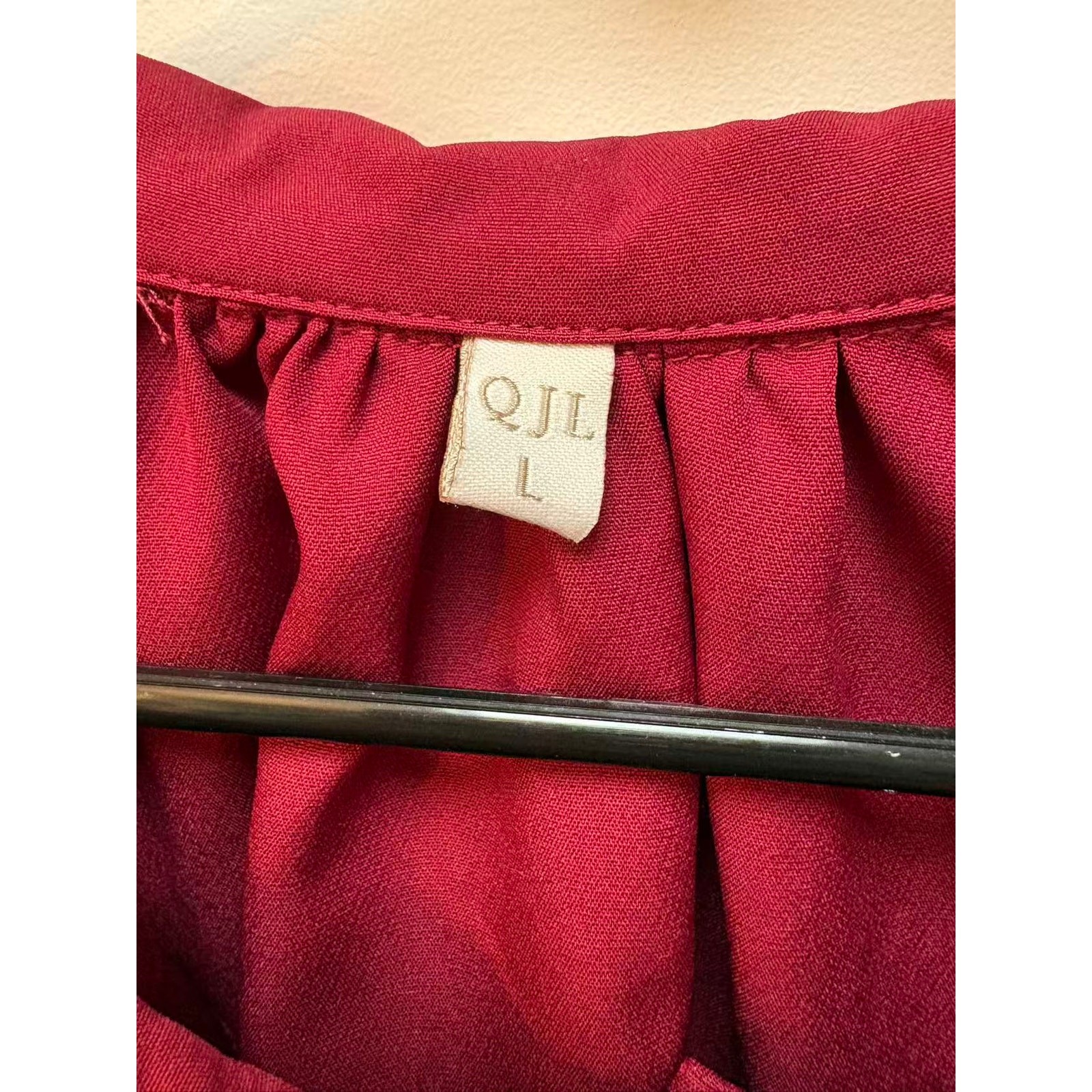 Red Vintage Peter Pan Collar Coat Pearl Button Lace Trim Babydoll Jacket Sz M