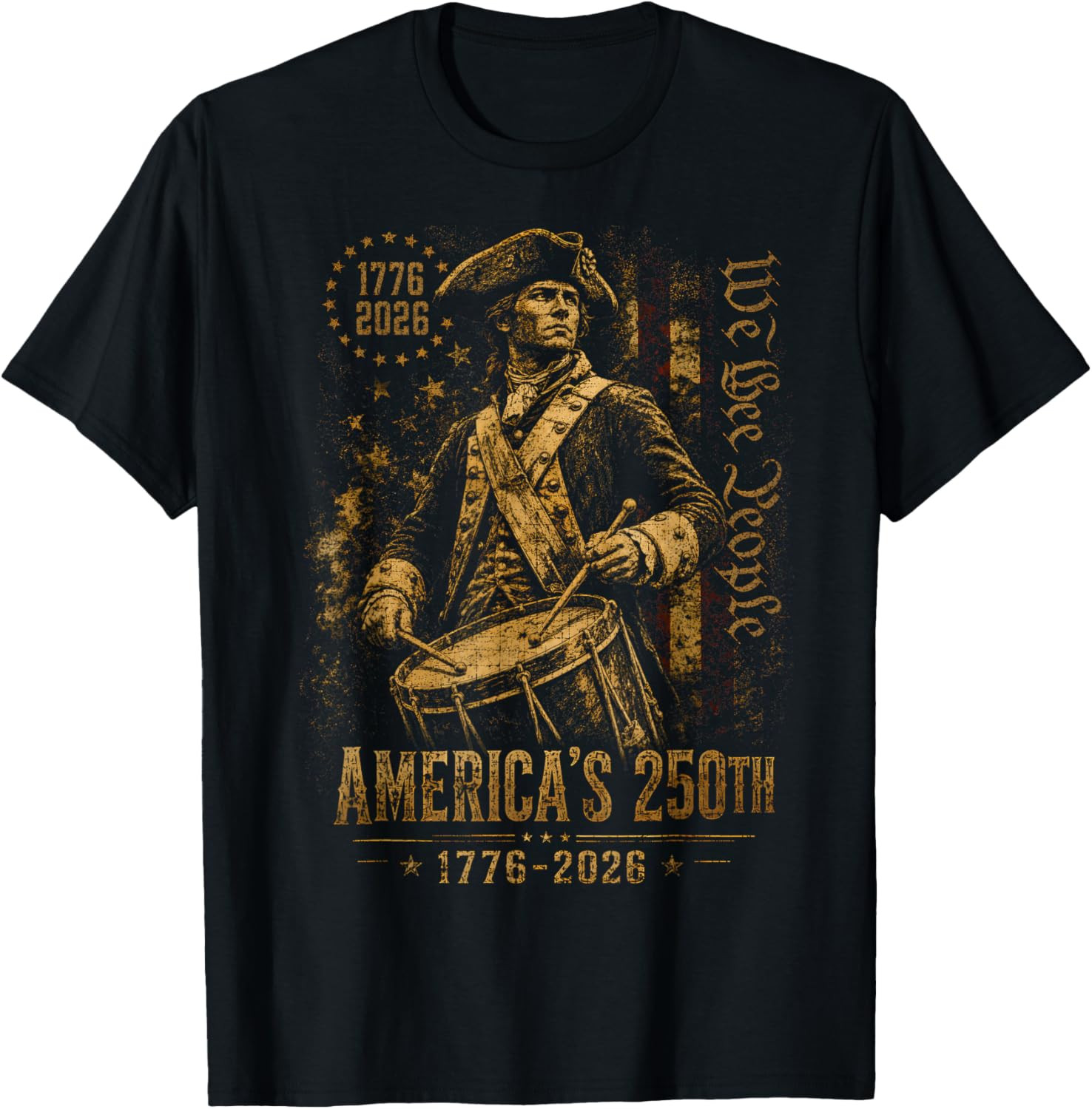 America’s 250th Anniversary Revolutionary Soldiers Patriotic USA T-Shirt